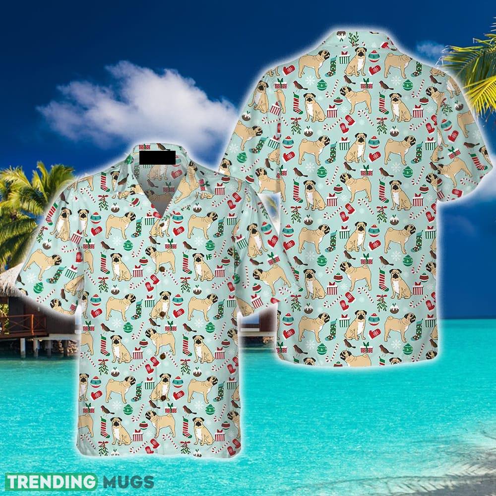 Cute Pug Xmas Holiday 3D Hawaiian Shirt Beach Summer For Men And Women Gift - Cute Pug Xmas Holiday Hawaiian Shirt, Funny Christmas Dog Hawaiian Shirt_1 Cute Pug Xmas Holiday 3D Hawaiian Shirt Beach Summer For Men And Women Gift - Cute Pug Xmas Holiday Hawaiian Shirt, Funny Christmas Dog Hawaiian Shirt_1