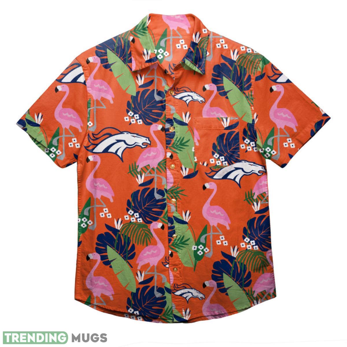 Denver Broncos NFL Floral Button Up Shirt Product Photo 1