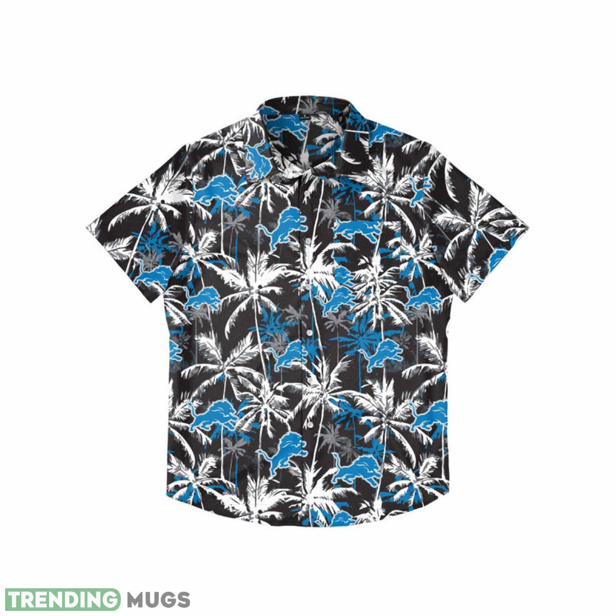 Detroit Lions NFL Black Floral Button Up Shirt Product Photo 1