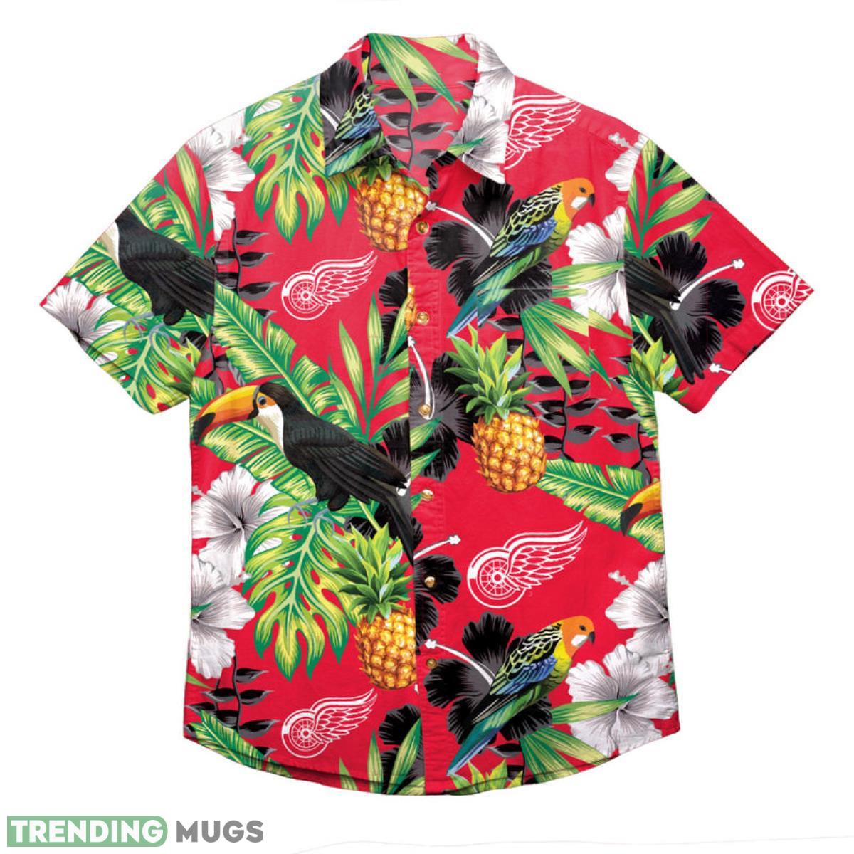 Detroit Red Wings NHL Floral Button Up Shirt Product Photo 1