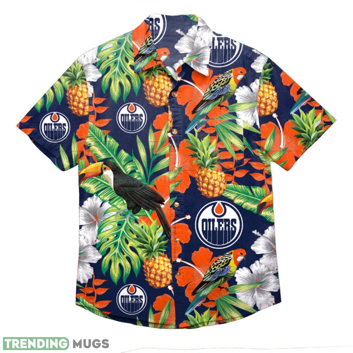Edmonton Oilers NHL Floral Button Up Shirt Product Photo 1 Edmonton Oilers NHL Floral Button Up Shirt Product Photo 1