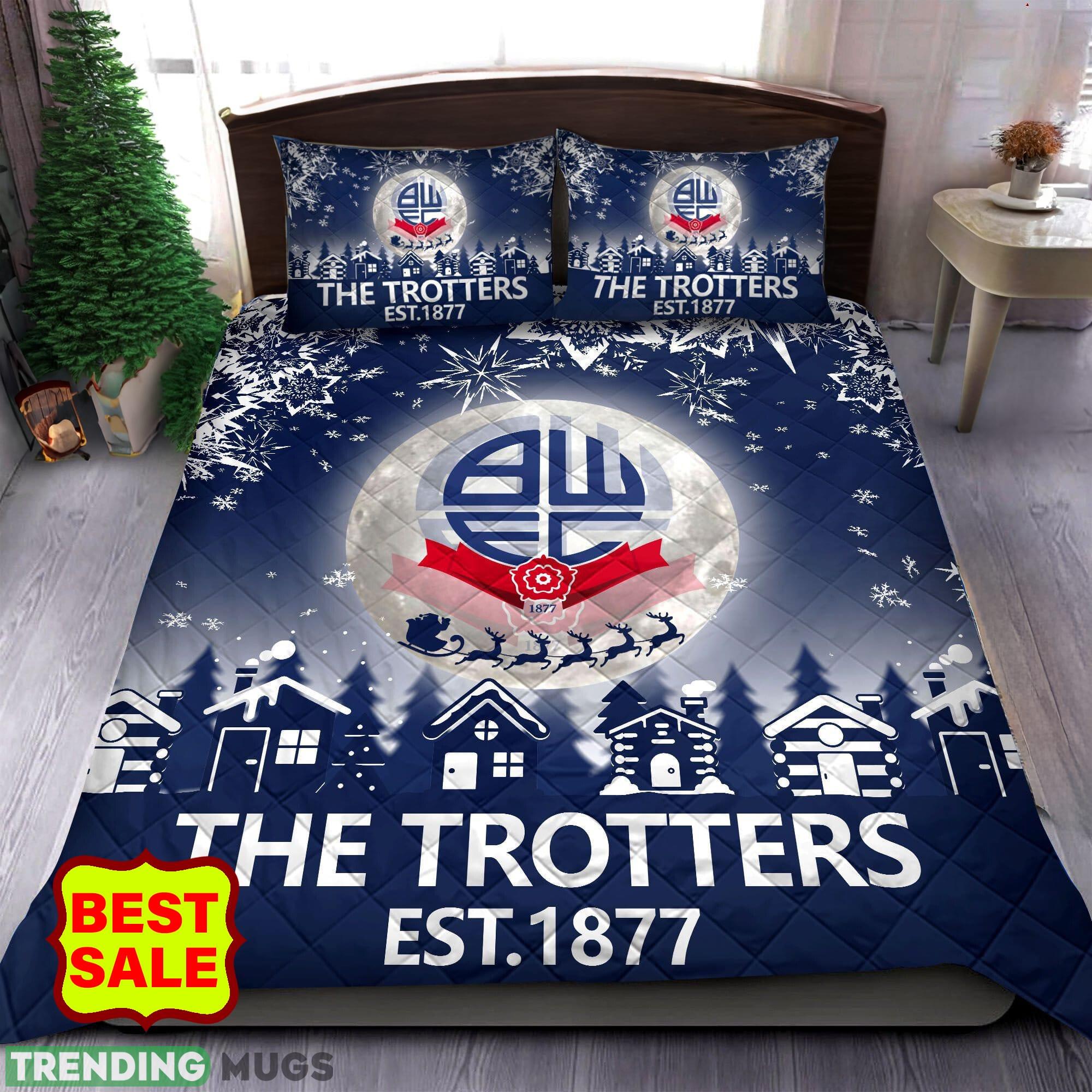 EFL Bolton Wanderers Big Logo Christmas Quilt Sets Full Size King Queen Twin - EFL Bolton Wanderers Quilt Set_1 EFL Bolton Wanderers Big Logo Christmas Quilt Sets Full Size King Queen Twin - EFL Bolton Wanderers Quilt Set_1