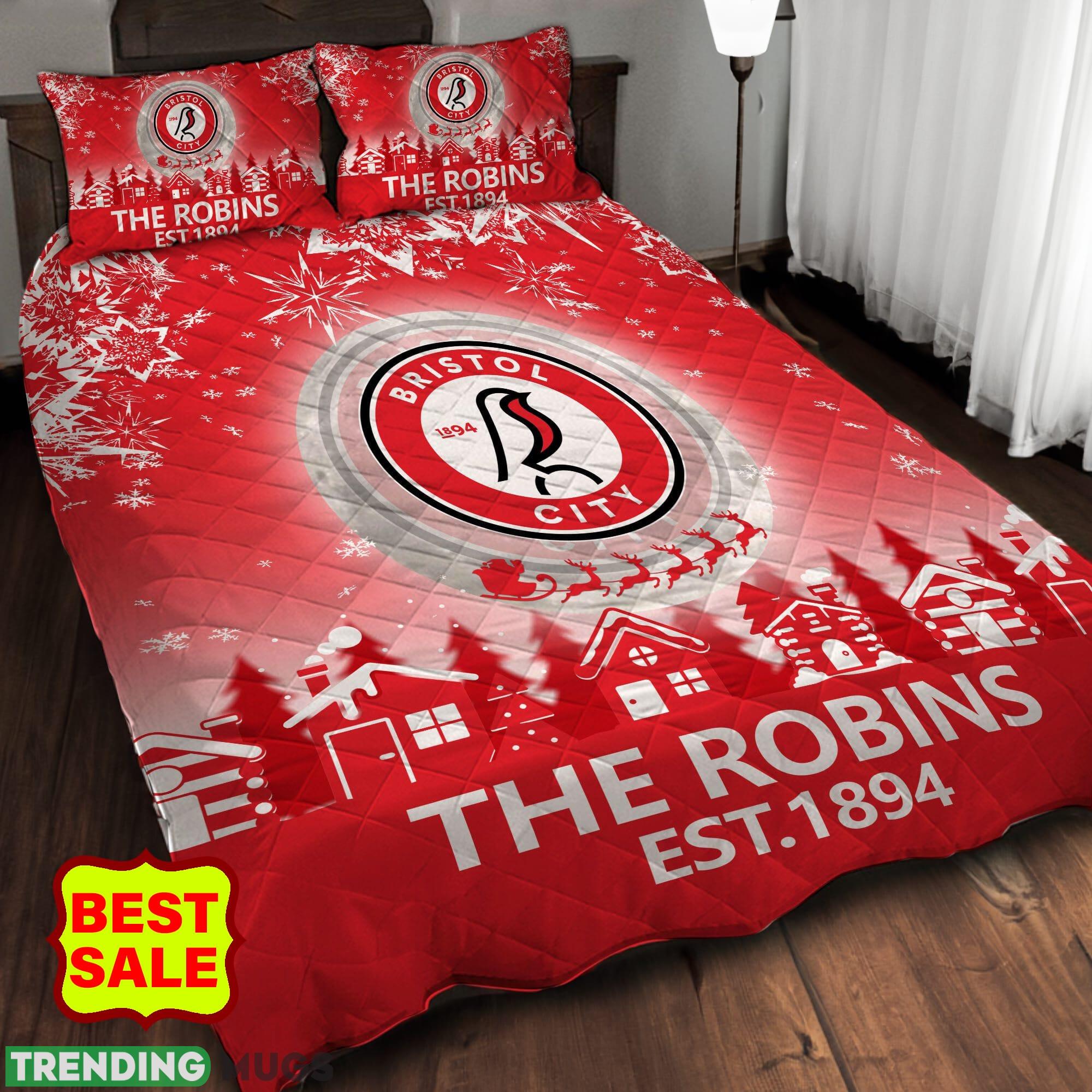 EFL Bristol City Big Logo Christmas Quilt Sets Full Size King Queen Twin Quilt Set EFL Bristol City Big Logo Christmas Quilt Sets Full Size King Queen Twin Quilt Set
