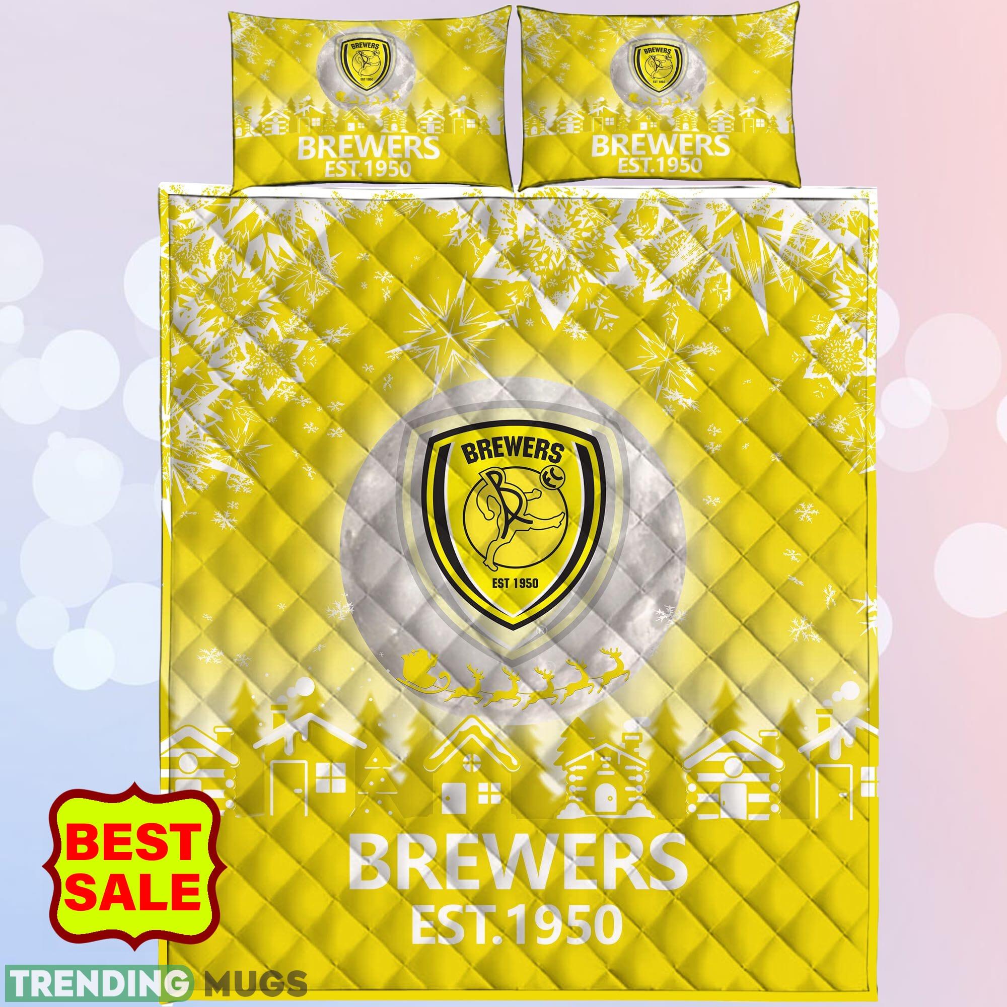 EFL Burton Albion FC Big Logo Christmas Quilt Sets Yellow Full Size King Queen Twin Quilt Set EFL Burton Albion FC Big Logo Christmas Quilt Sets Yellow Full Size King Queen Twin Quilt Set