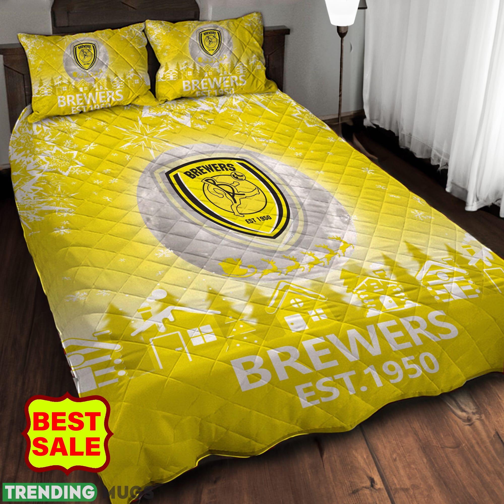 EFL Burton Albion FC Big Logo Christmas Quilt Sets Yellow Full Size King Queen Twin Quilt Set EFL Burton Albion FC Big Logo Christmas Quilt Sets Yellow Full Size King Queen Twin Quilt Set