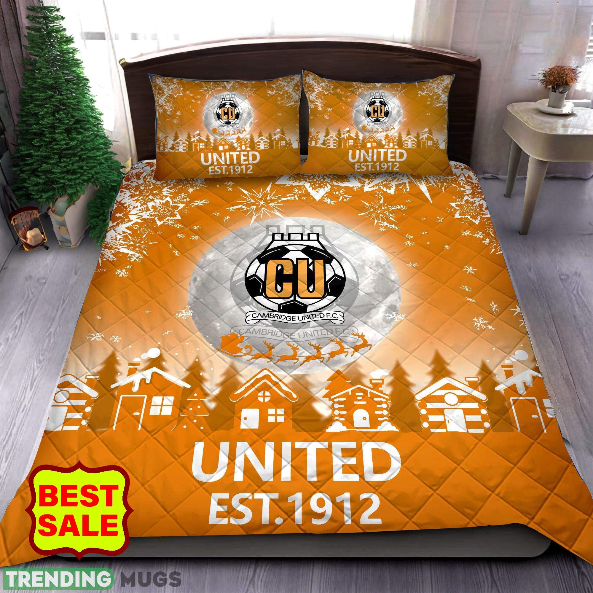 EFL Cambridge United FC Big Logo Christmas Quilt Sets Full Size King Queen Twin - EFL Cambridge United FC Quilt Set_1 EFL Cambridge United FC Big Logo Christmas Quilt Sets Full Size King Queen Twin - EFL Cambridge United FC Quilt Set_1