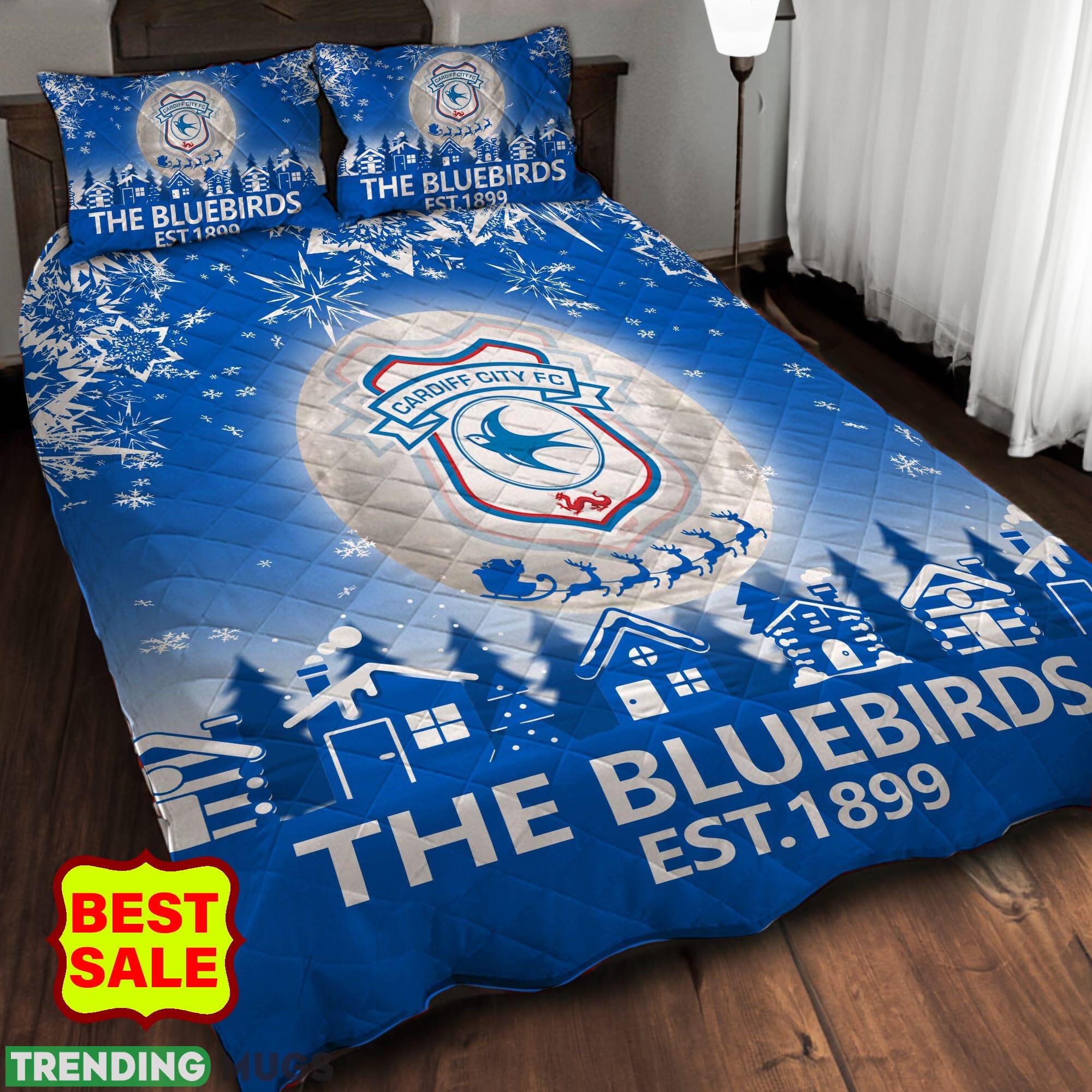 EFL Cardiff City FC Big Logo Christmas Quilt Sets Blue Full Size King Queen Twin Quilt Set EFL Cardiff City FC Big Logo Christmas Quilt Sets Blue Full Size King Queen Twin Quilt Set