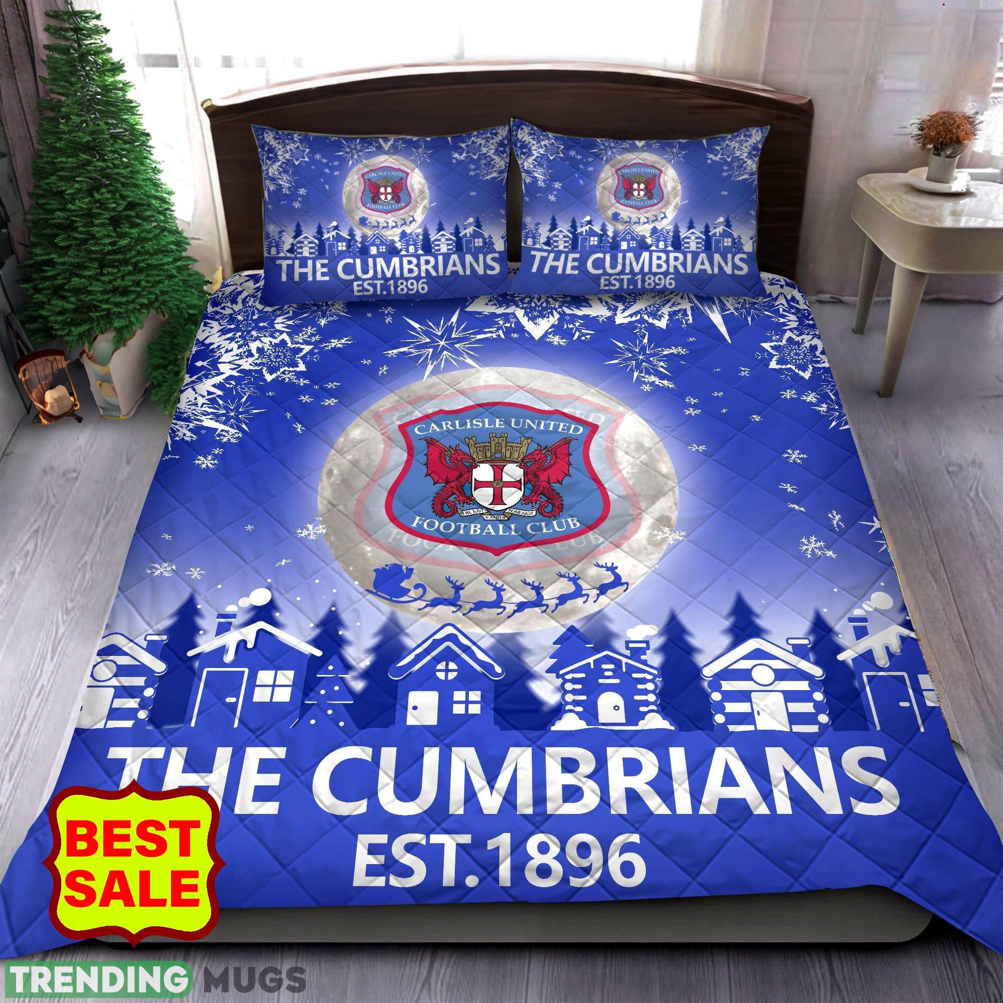 EFL Carlisle United Big Logo Christmas Quilt Sets Blue Full Size King Queen Twin - EFL Carlisle United Quilt Set_1 EFL Carlisle United Big Logo Christmas Quilt Sets Blue Full Size King Queen Twin - EFL Carlisle United Quilt Set_1