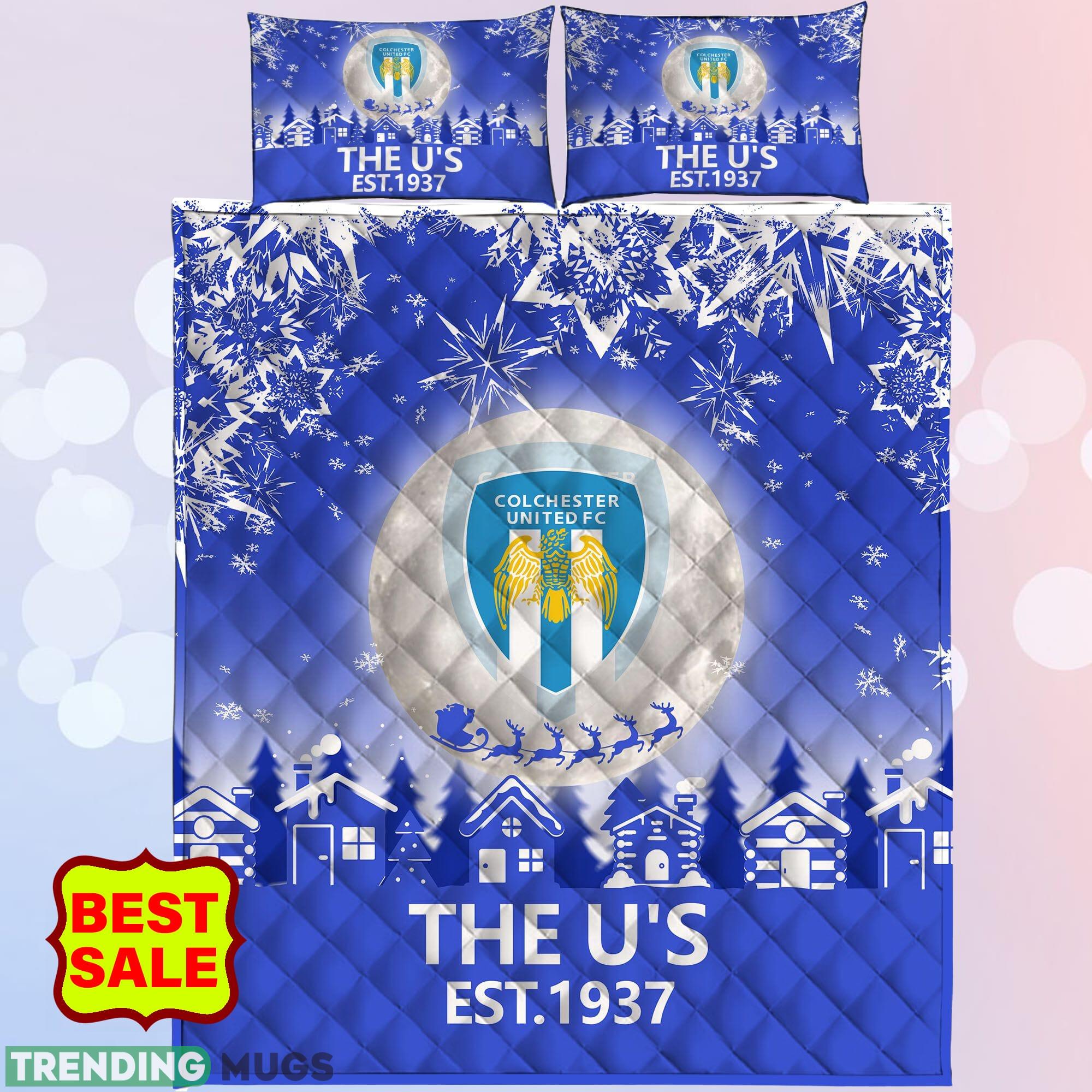 EFL Colchester United Big Logo Comfort Quilt Sets Blue Christmas King Queen Quilt Set EFL Colchester United Big Logo Comfort Quilt Sets Blue Christmas King Queen Quilt Set