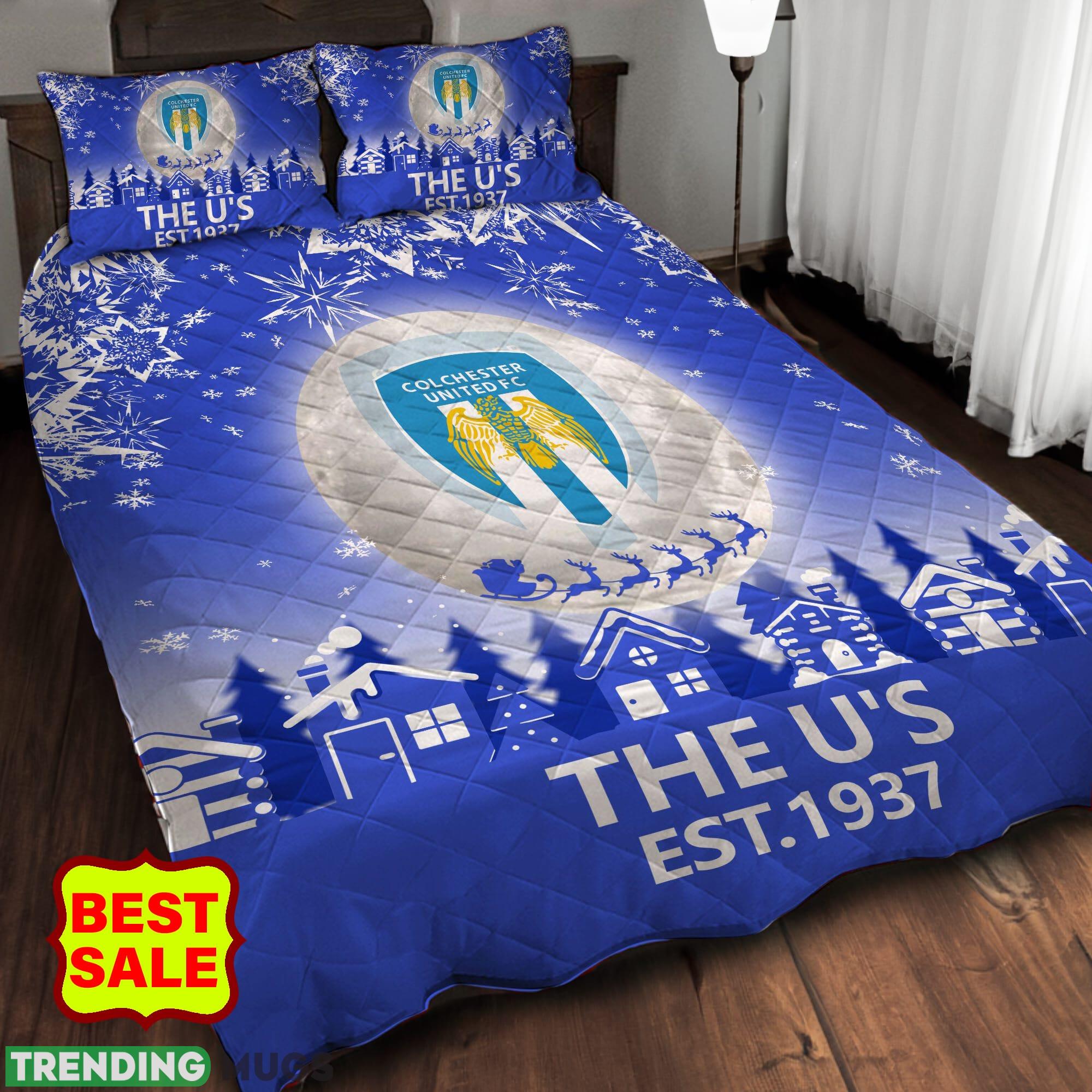EFL Colchester United Big Logo Comfort Quilt Sets Blue Christmas King Queen Quilt Set EFL Colchester United Big Logo Comfort Quilt Sets Blue Christmas King Queen Quilt Set