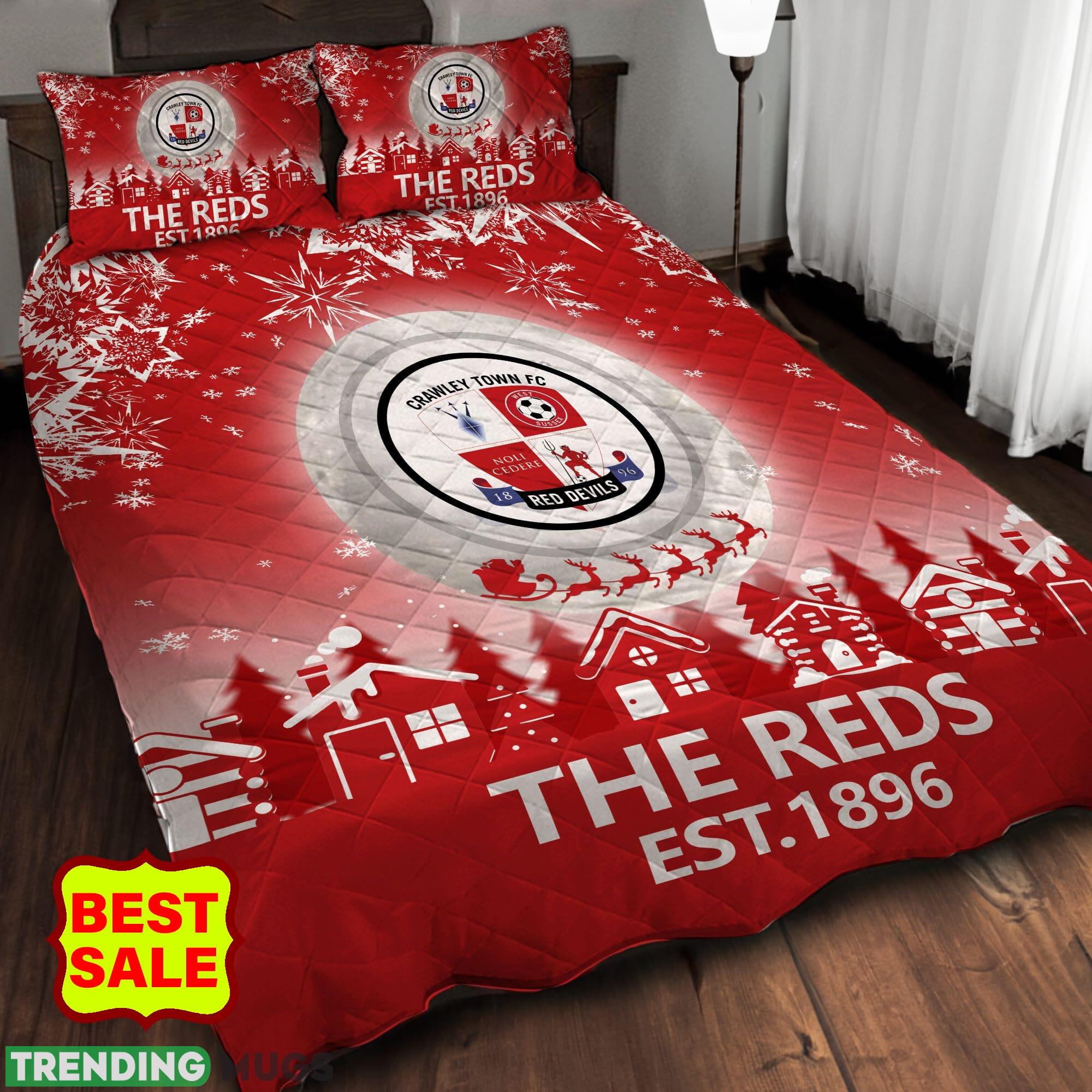 EFL Crawley Town Big Logo Comfort Quilt Sets Christmas King Queen Quilt Set EFL Crawley Town Big Logo Comfort Quilt Sets Christmas King Queen Quilt Set