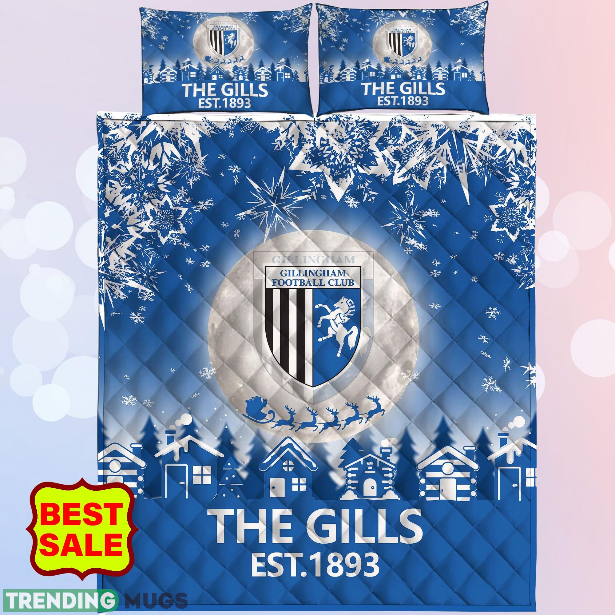 EFL Gillingham Big Logo Comfort Quilt Sets Blue Christmas King Queen Quilt Set EFL Gillingham Big Logo Comfort Quilt Sets Blue Christmas King Queen Quilt Set