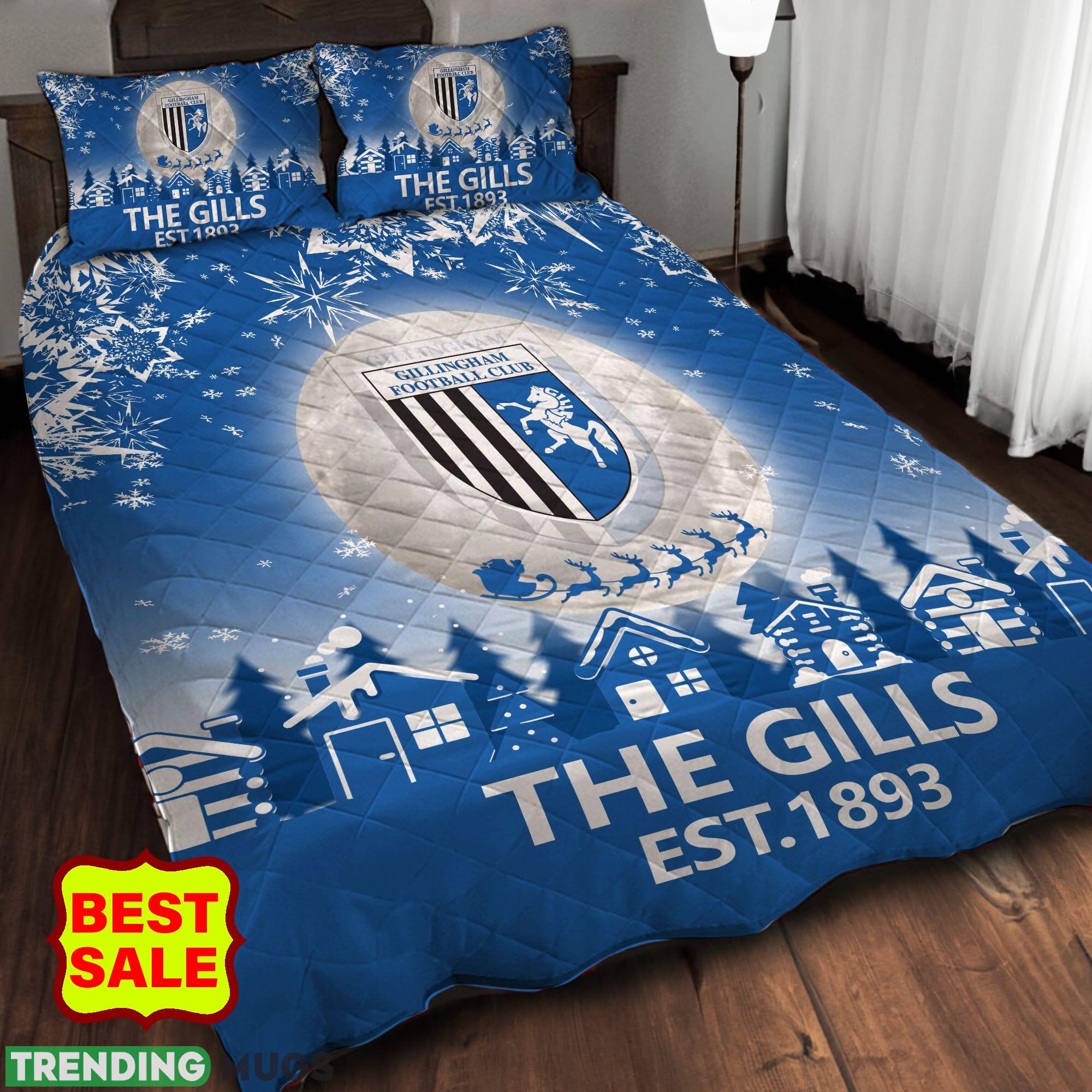 EFL Gillingham Big Logo Comfort Quilt Sets Blue Christmas King Queen Quilt Set EFL Gillingham Big Logo Comfort Quilt Sets Blue Christmas King Queen Quilt Set