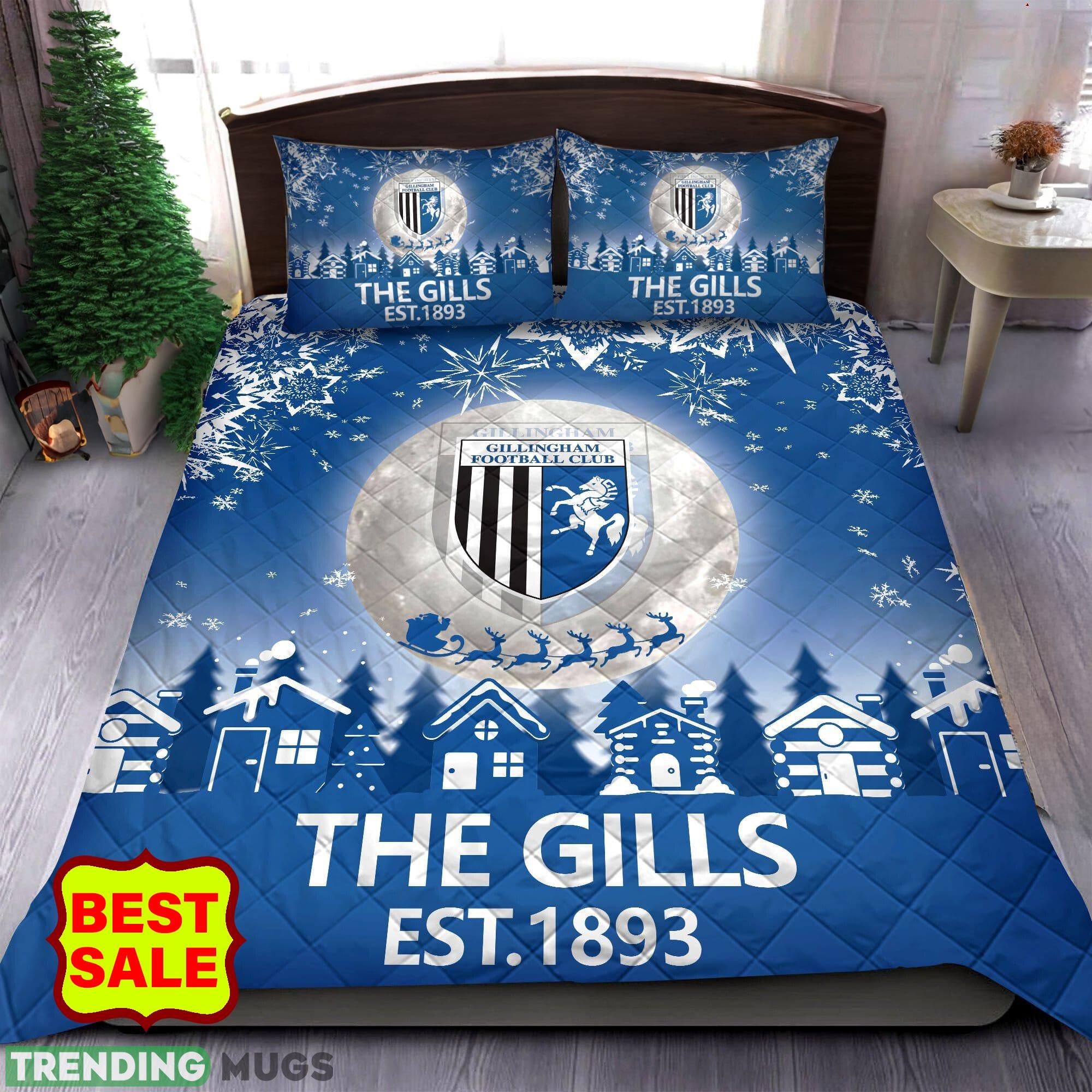 EFL Gillingham Big Logo Comfort Quilt Sets Blue Christmas King Queen - EFL Gillingham Quilt Set_1 EFL Gillingham Big Logo Comfort Quilt Sets Blue Christmas King Queen - EFL Gillingham Quilt Set_1