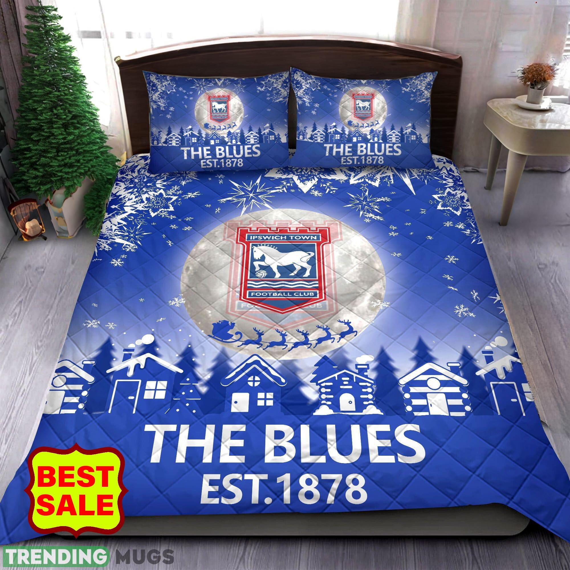 EFL Ipswich Town FC Big Logo Christmas Quilt Sets Blue Comfort Full Size King Queen Twin - EFL Ipswich Town FC Quilt Set_1 EFL Ipswich Town FC Big Logo Christmas Quilt Sets Blue Comfort Full Size King Queen Twin - EFL Ipswich Town FC Quilt Set_1