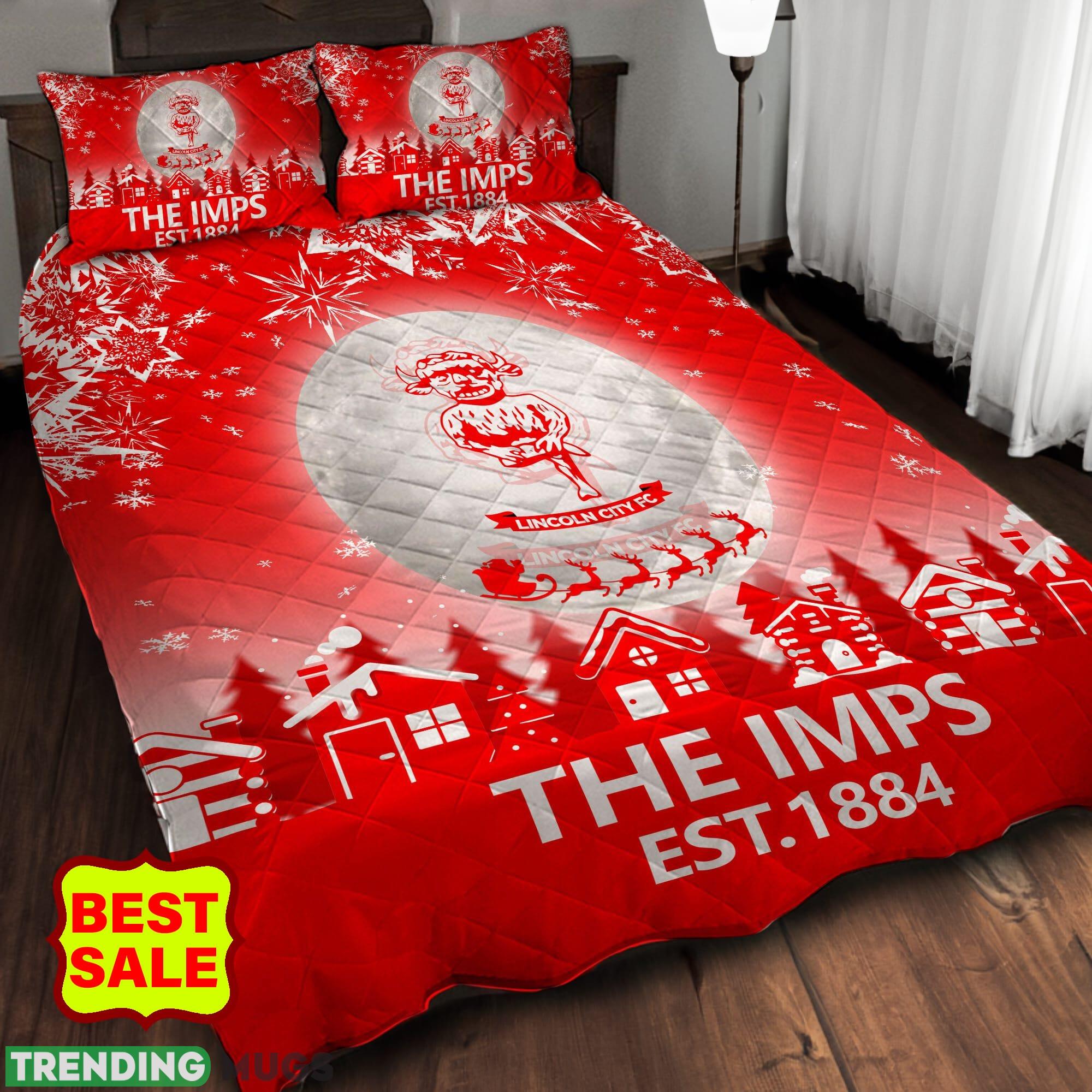 EFL Lincoln City FC Big Logo Christmas Quilt Sets Comfort Full Size King Queen Twin Quilt Set EFL Lincoln City FC Big Logo Christmas Quilt Sets Comfort Full Size King Queen Twin Quilt Set