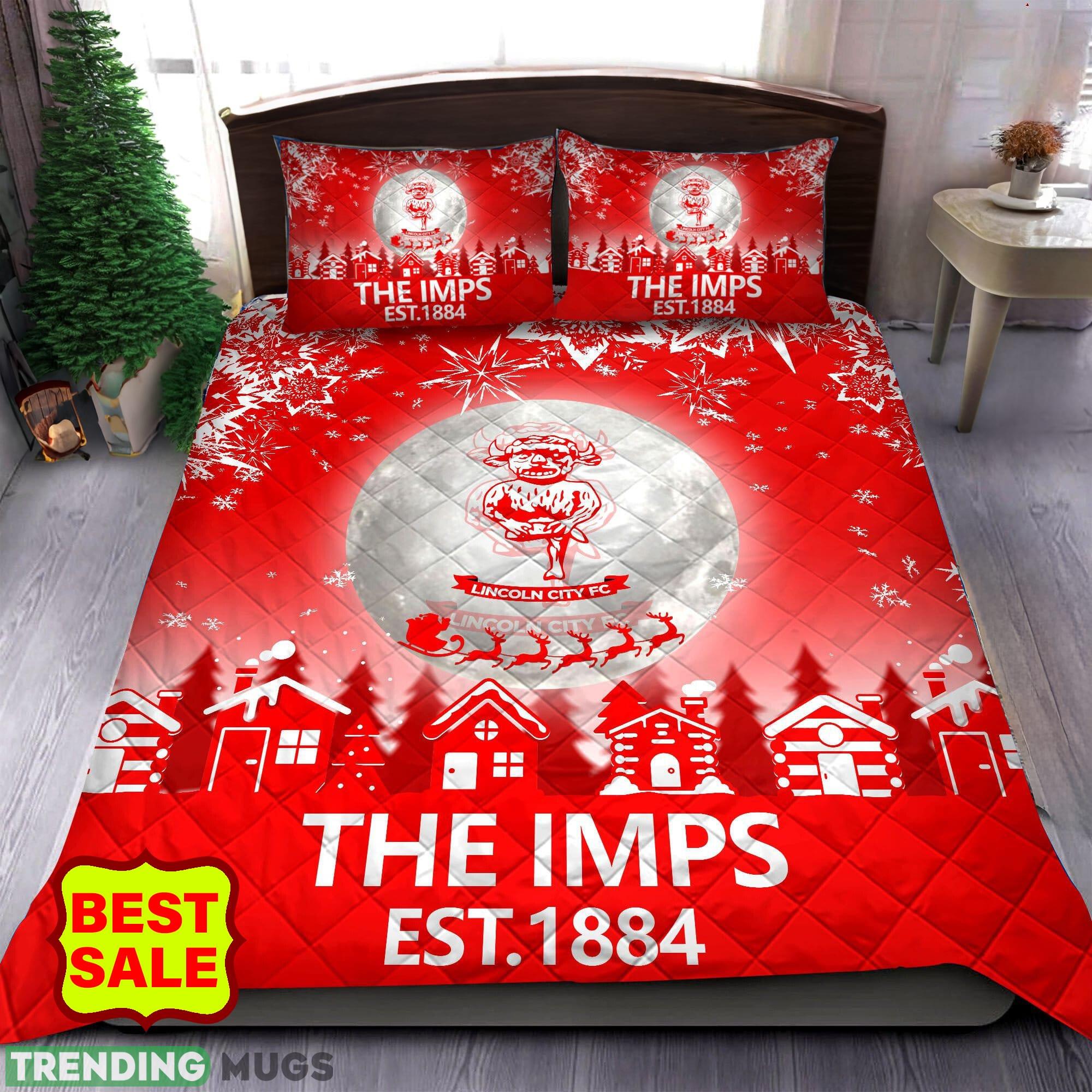 EFL Lincoln City FC Big Logo Christmas Quilt Sets Comfort Full Size King Queen Twin - EFL Lincoln City FC Quilt Set_1 EFL Lincoln City FC Big Logo Christmas Quilt Sets Comfort Full Size King Queen Twin - EFL Lincoln City FC Quilt Set_1