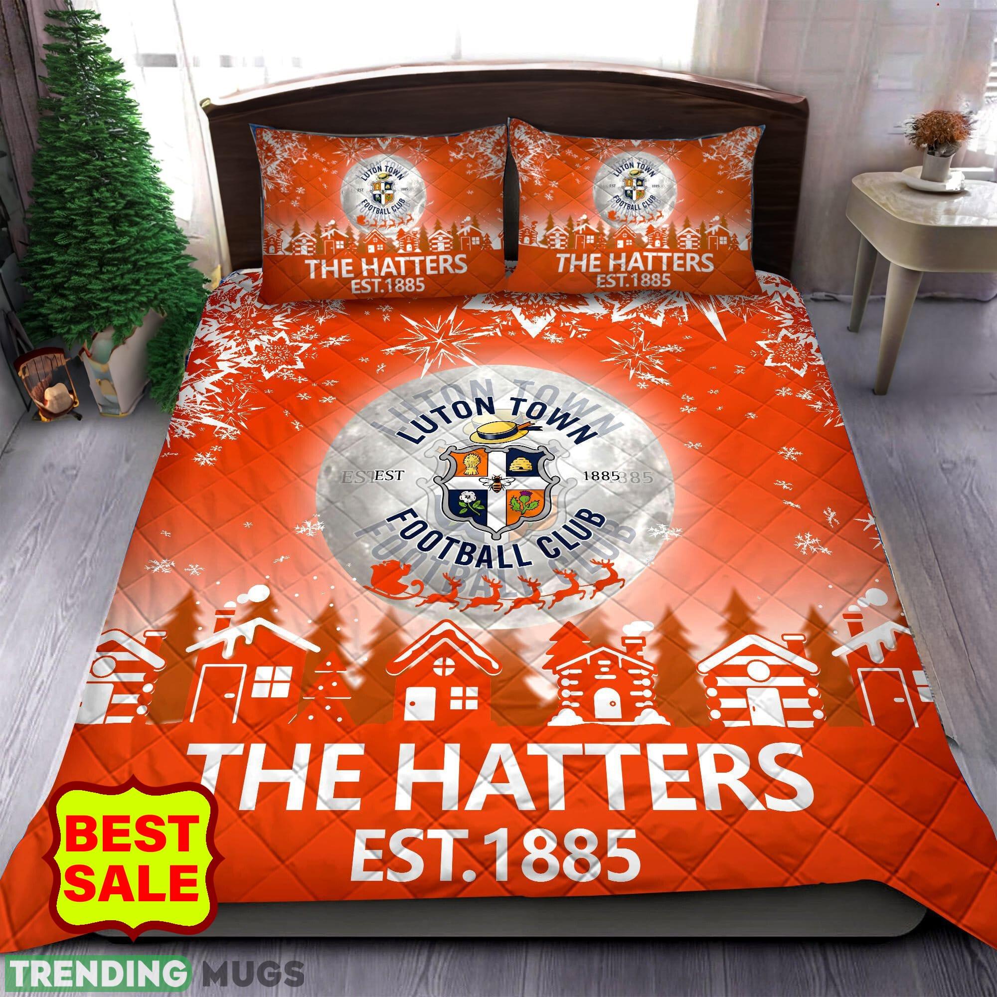 EFL Luton Town FC Big Logo Christmas Quilt Sets Comfort Full Size King Queen Twin - EFL Luton Town FC Quilt Set_1