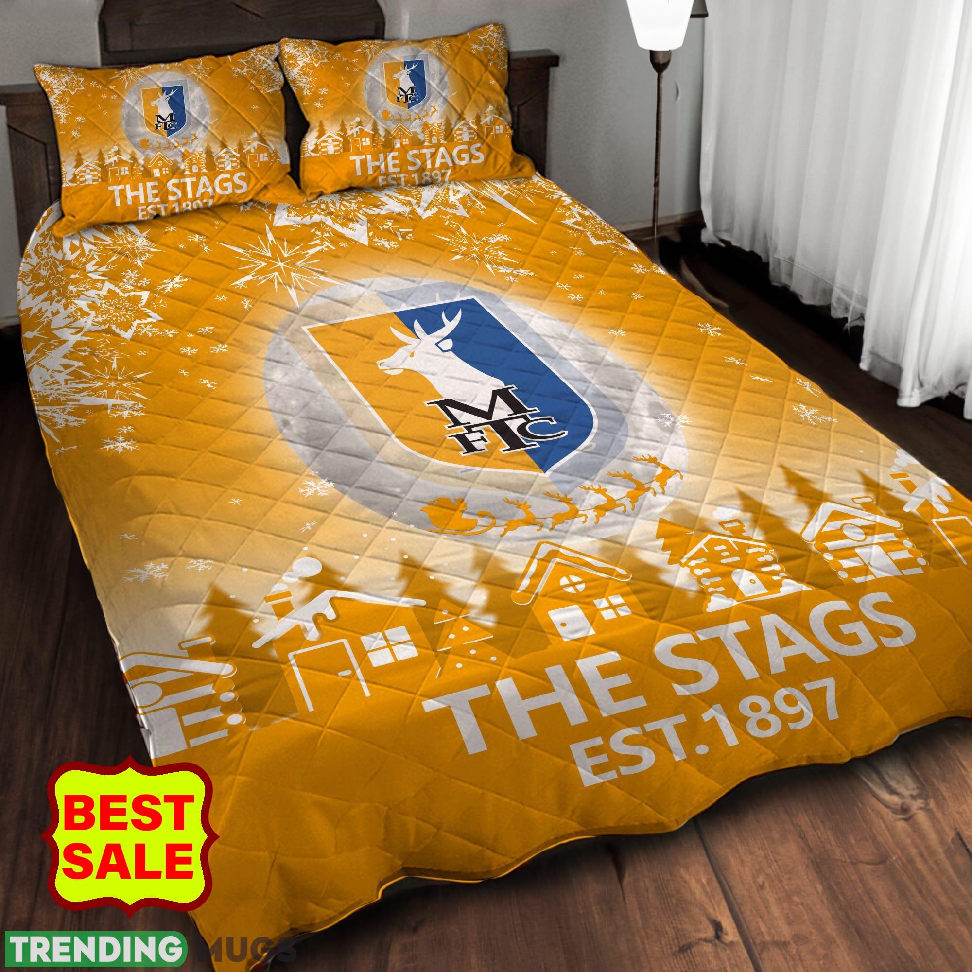 EFL Mansfield Town Big Logo Christmas Quilt Sets Comfort Full Size King Queen Twin Quilt Set EFL Mansfield Town Big Logo Christmas Quilt Sets Comfort Full Size King Queen Twin Quilt Set