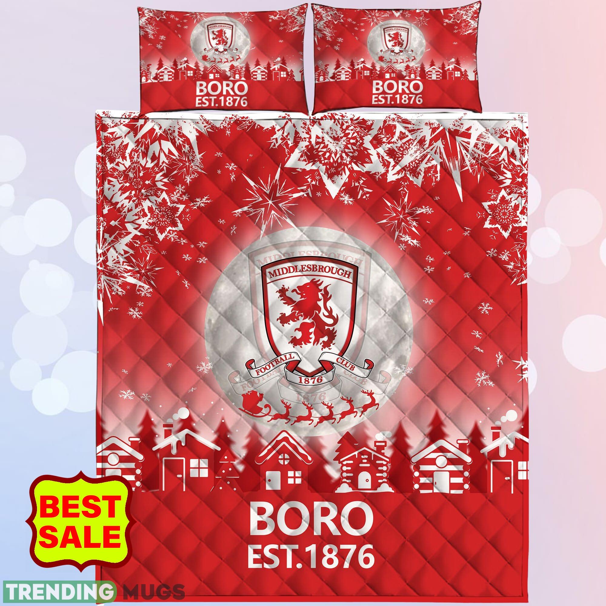 EFL Middlesbrough FC Big Logo Christmas Quilt Sets Comfort Full Size King Queen Twin Quilt Set EFL Middlesbrough FC Big Logo Christmas Quilt Sets Comfort Full Size King Queen Twin Quilt Set