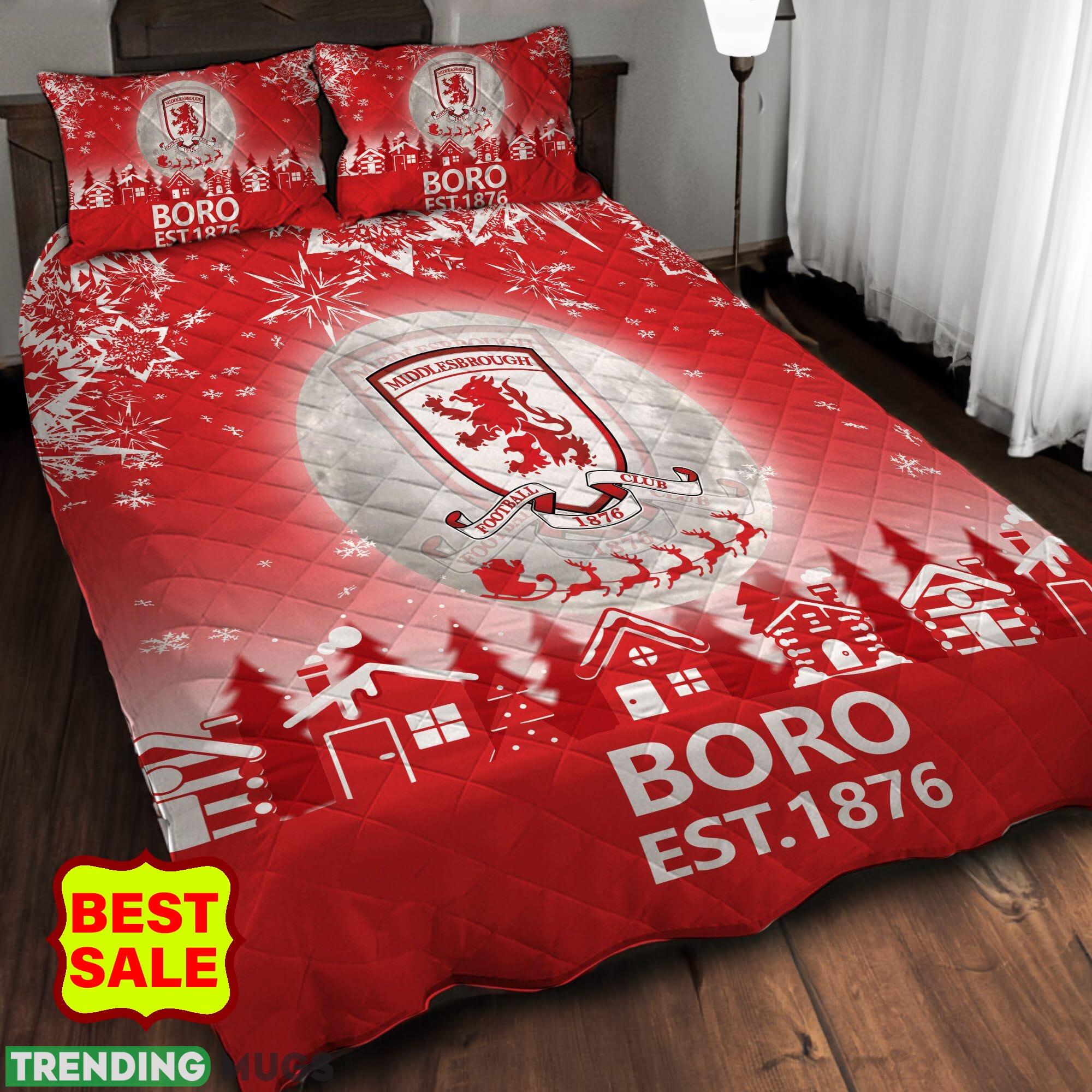 EFL Middlesbrough FC Big Logo Christmas Quilt Sets Comfort Full Size King Queen Twin Quilt Set EFL Middlesbrough FC Big Logo Christmas Quilt Sets Comfort Full Size King Queen Twin Quilt Set