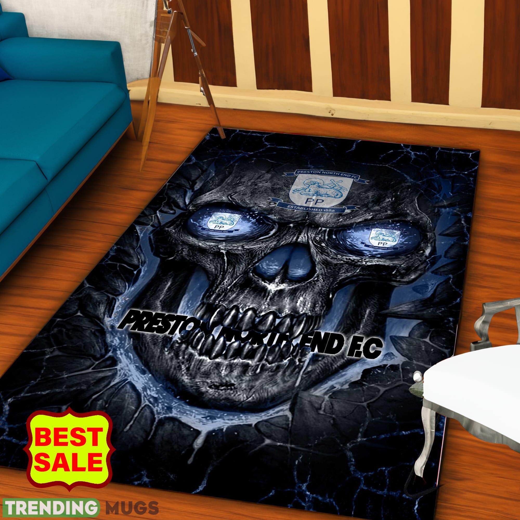 EFL Skull Preston North End F.C Logo For Fans Area Rugs Living Room Indoor And Outdoor - EFL Skull Preston North End F.C Rugs_1 EFL Skull Preston North End F.C Logo For Fans Area Rugs Living Room Indoor And Outdoor - EFL Skull Preston North End F.C Rugs_1