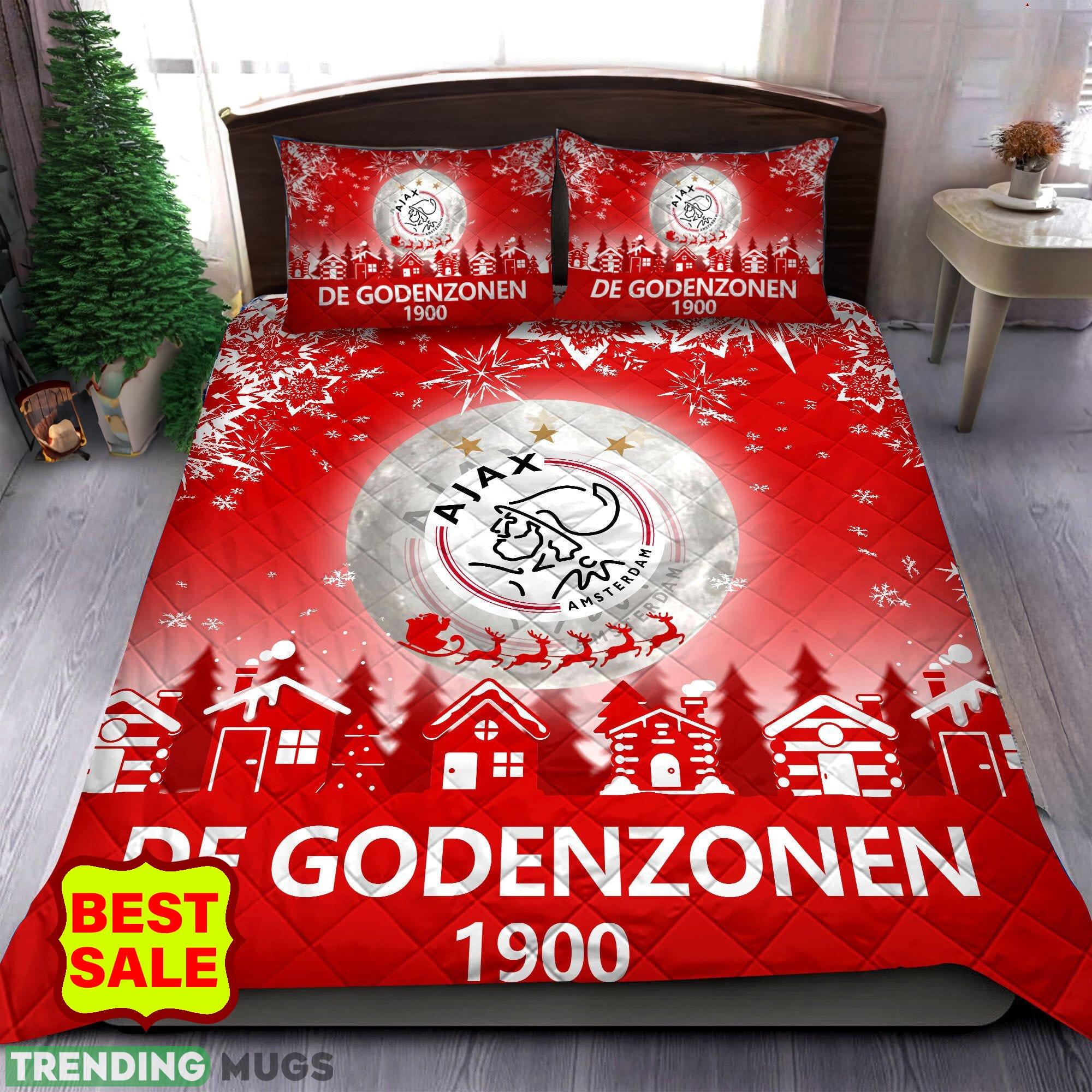 Eredivisie AFC Ajax Big Logo Christmas Red Quilt Sets Full Size King Queen Twin - Eredivisie AFC Ajax Quilt Set_1 Eredivisie AFC Ajax Big Logo Christmas Red Quilt Sets Full Size King Queen Twin - Eredivisie AFC Ajax Quilt Set_1