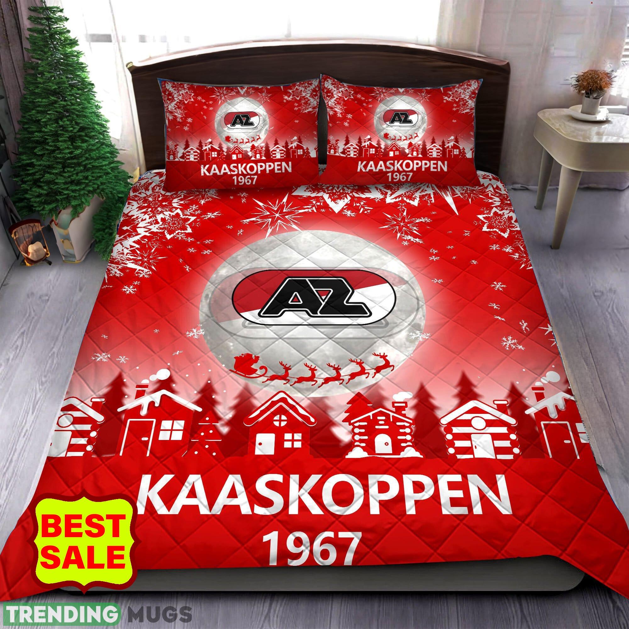 Eredivisie AZ Alkmaar Big Logo Christmas Red Quilt Sets Comfort Full Size King Queen Twin - Eredivisie AZ Alkmaar Quilt Set_1 Eredivisie AZ Alkmaar Big Logo Christmas Red Quilt Sets Comfort Full Size King Queen Twin - Eredivisie AZ Alkmaar Quilt Set_1