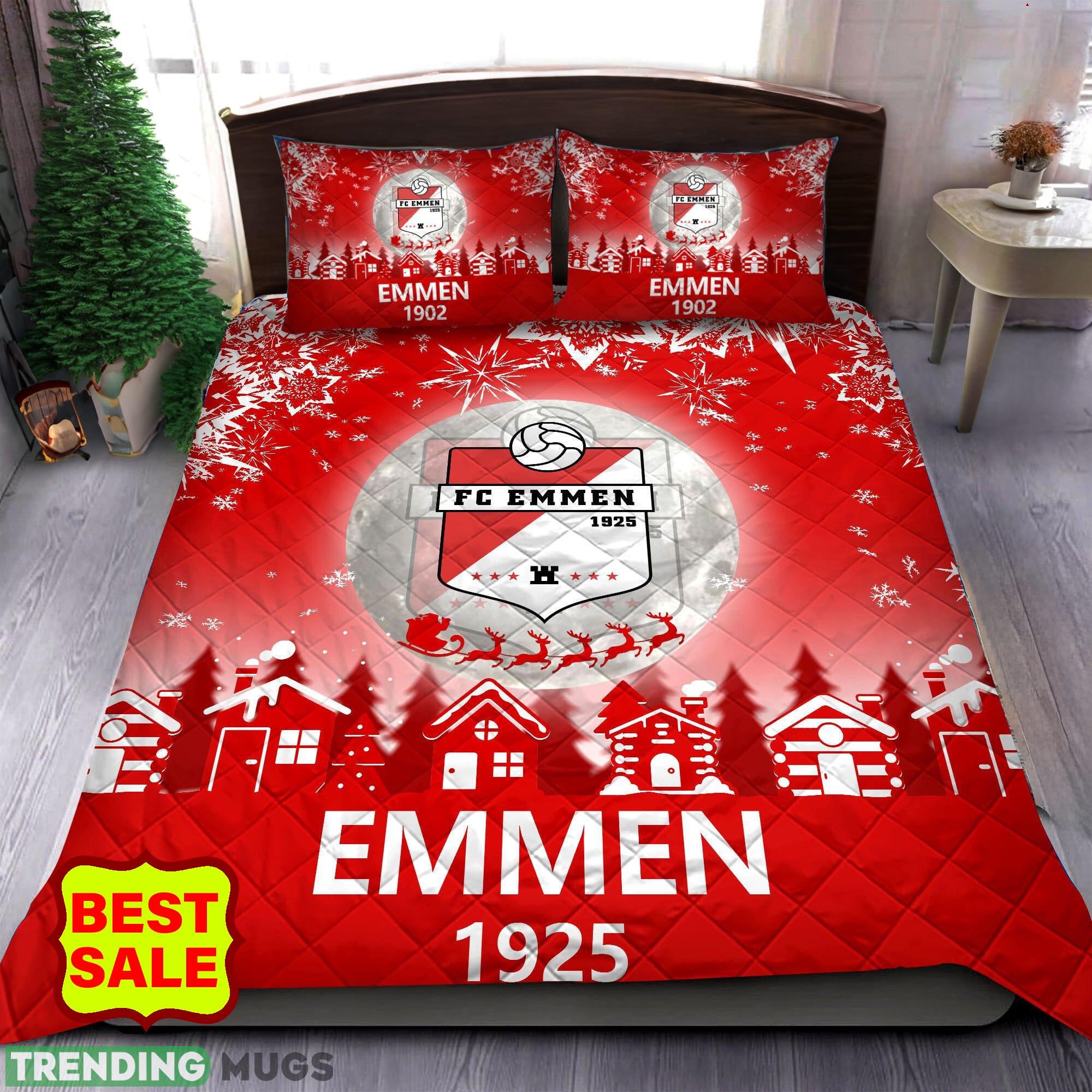 Eredivisie FC Emmen Big Logo Christmas Red Quilt Sets Comfort Full Size King Queen Twin - Eredivisie FC Emmen Quilt Set_1 Eredivisie FC Emmen Big Logo Christmas Red Quilt Sets Comfort Full Size King Queen Twin - Eredivisie FC Emmen Quilt Set_1