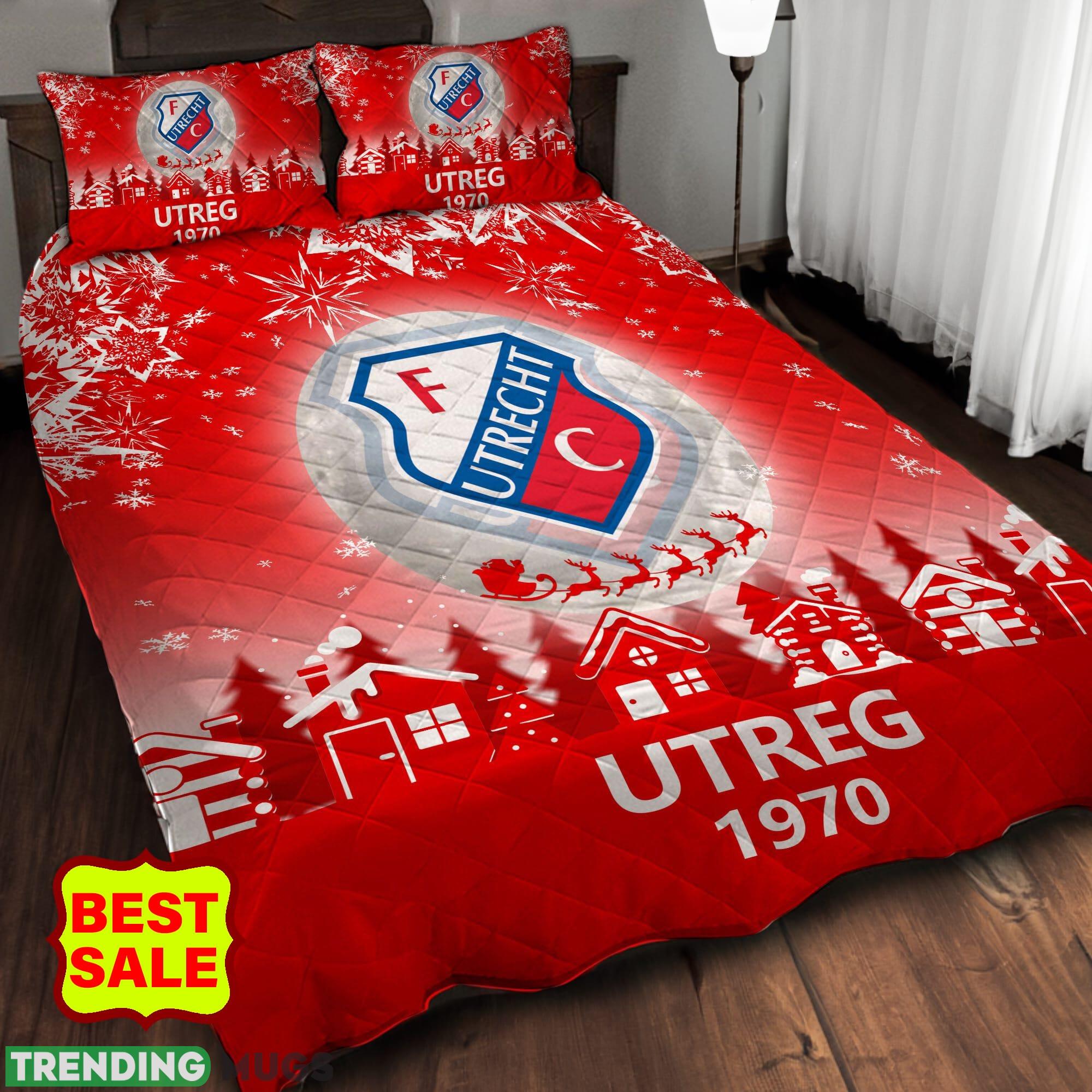 Eredivisie FC Utrecht Big Logo Christmas Red Quilt Sets Comfort Full Size King Queen Twin Quilt Set Eredivisie FC Utrecht Big Logo Christmas Red Quilt Sets Comfort Full Size King Queen Twin Quilt Set
