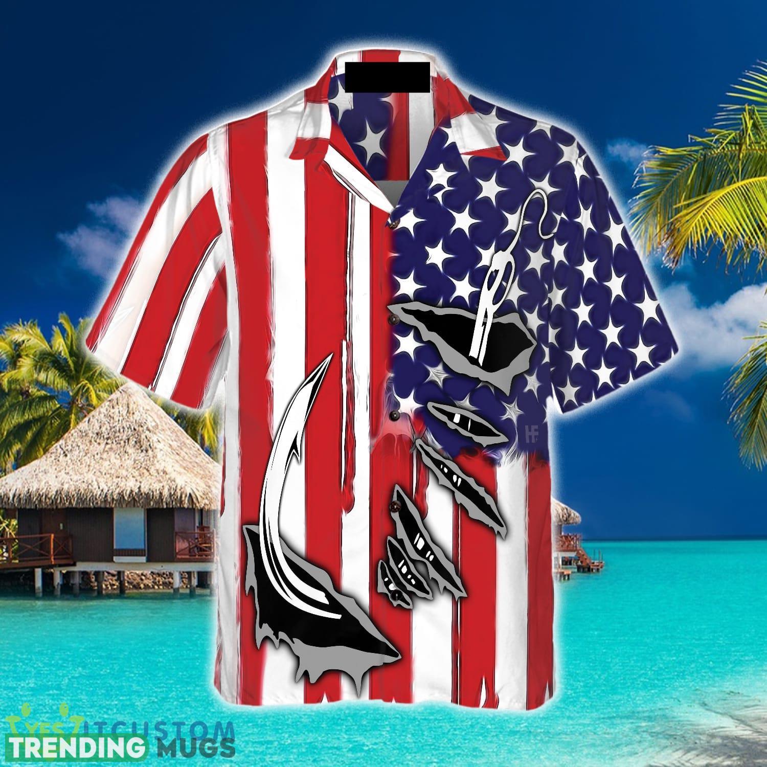 Fish Hook American Flag 3D Hawaiian Shirt Beach Summer For Men And Women Gift Hawaiian Shirt Fish Hook American Flag 3D Hawaiian Shirt Beach Summer For Men And Women Gift Hawaiian Shirt