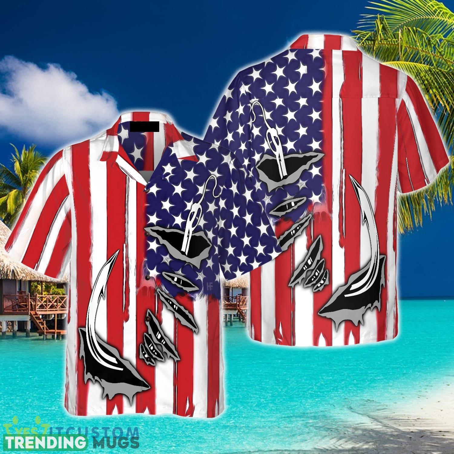 Fish Hook American Flag 3D Hawaiian Shirt Beach Summer For Men And Women Gift - Fish Hook American Flag Hawaiian Shirt_1 Fish Hook American Flag 3D Hawaiian Shirt Beach Summer For Men And Women Gift - Fish Hook American Flag Hawaiian Shirt_1