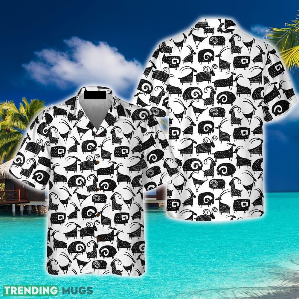 Goat And Ram Seamless Pattern Hawaiian Shirt Summer Beach Gift For Men And Women - Goat And Ram Seamless Pattern Hawaiian Shirt, Black And White Goat Shirt For Men & Women_1 Goat And Ram Seamless Pattern Hawaiian Shirt Summer Beach Gift For Men And Women - Goat And Ram Seamless Pattern Hawaiian Shirt, Black And White Goat Shirt For Men & Women_1