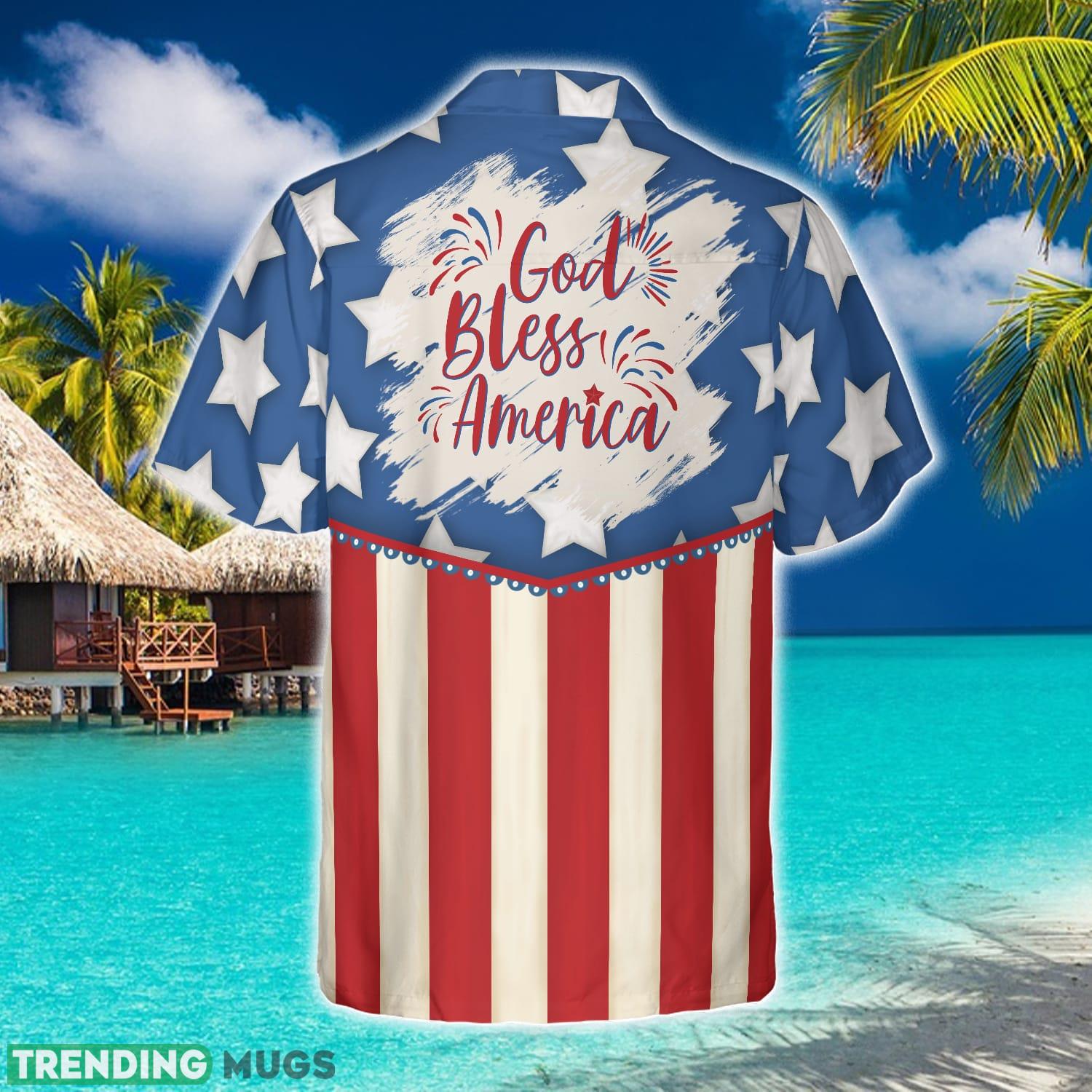 God Bless America 4th Of July 3D Hawaiian Shirt Beach Summer For Men And Women Gift Hawaiian Shirt God Bless America 4th Of July 3D Hawaiian Shirt Beach Summer For Men And Women Gift Hawaiian Shirt
