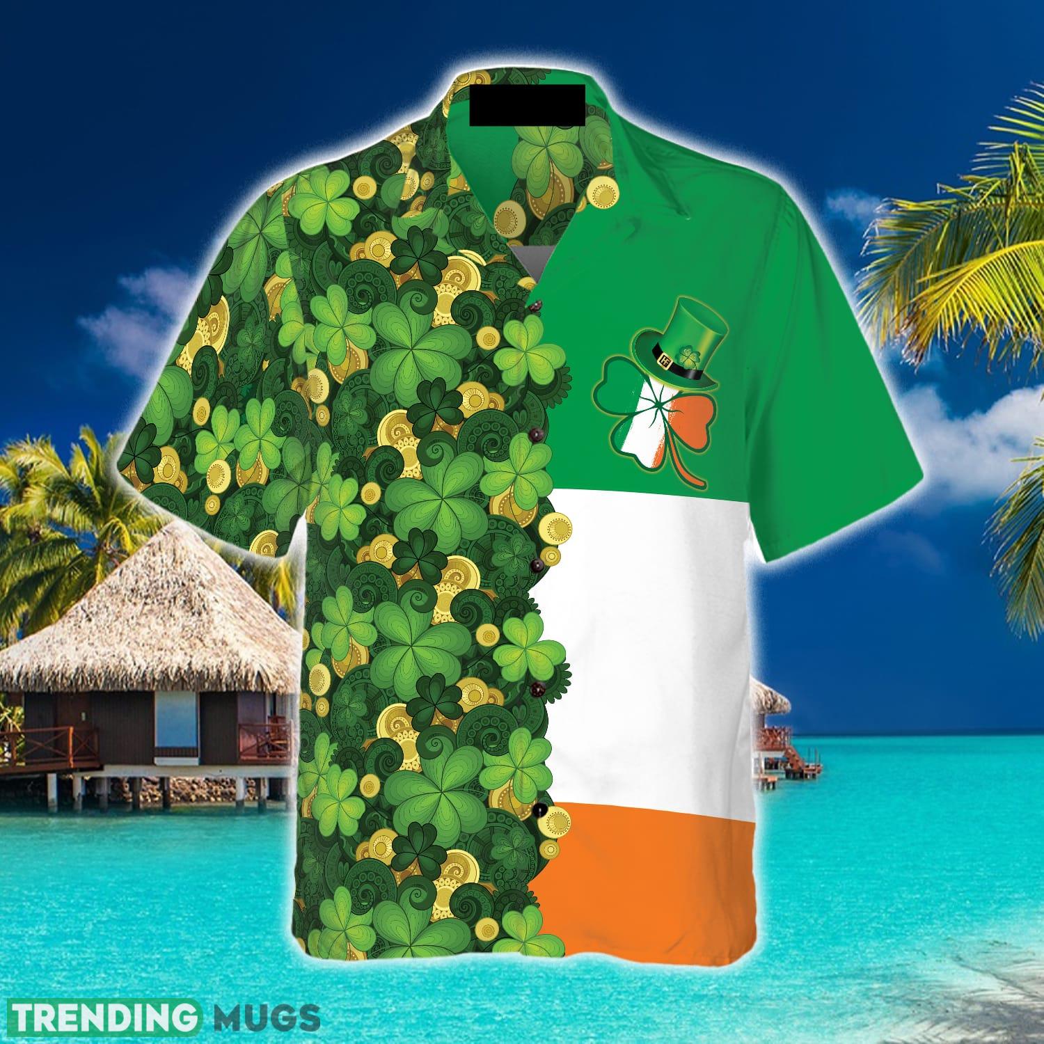 Gold Coins Shamrock Saint Patrick's Day Irish Ireland Flag Hawaiian Shirt Summer Beach Gift For Men And Women Hawaiian Shirt Gold Coins Shamrock Saint Patrick's Day Irish Ireland Flag Hawaiian Shirt Summer Beach Gift For Men And Women Hawaiian Shirt