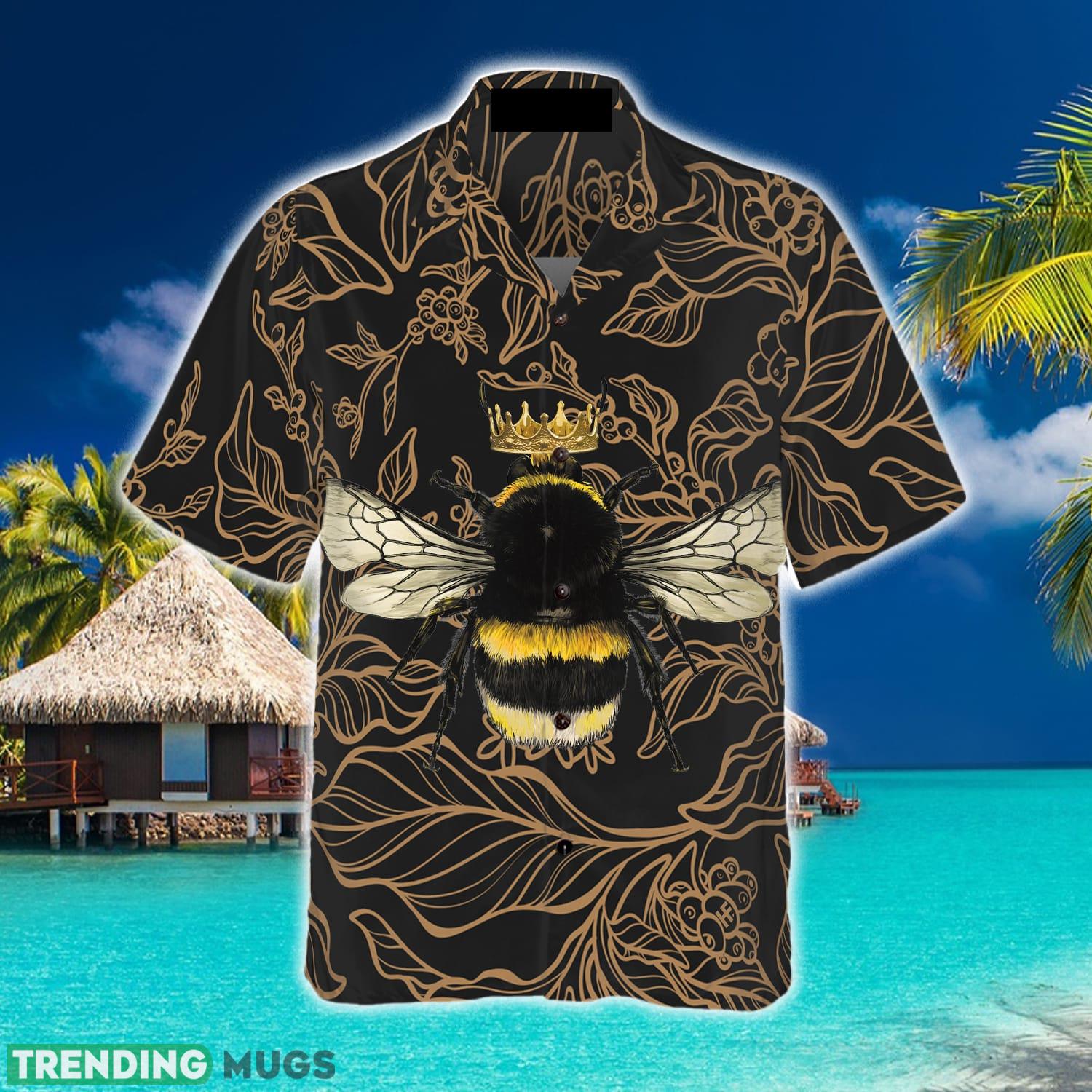 Golden Floral Bee Hawaiian Shirt Aloha Summer For Men And Women Gift Hawaiian Shirt Golden Floral Bee Hawaiian Shirt Aloha Summer For Men And Women Gift Hawaiian Shirt