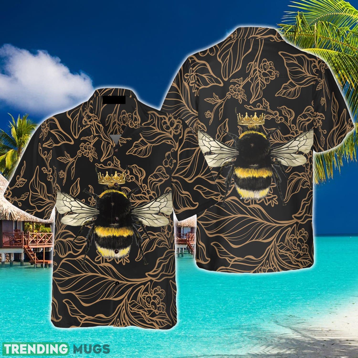 Golden Floral Bee Hawaiian Shirt Aloha Summer For Men And Women Gift - Golden Floral Bee Hawaiian Shirt_1 Golden Floral Bee Hawaiian Shirt Aloha Summer For Men And Women Gift - Golden Floral Bee Hawaiian Shirt_1