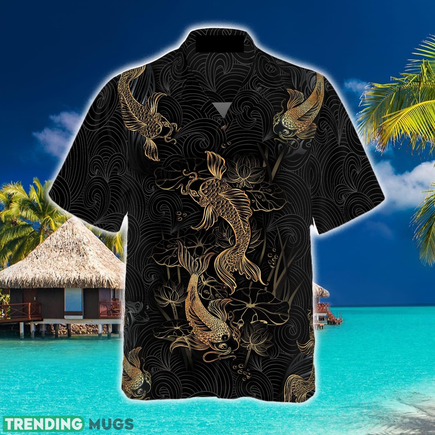 Golden Koi Fish On Waves 3D Hawaiian Shirt Beach Summer For Men And Women Gift Hawaiian Shirt Golden Koi Fish On Waves 3D Hawaiian Shirt Beach Summer For Men And Women Gift Hawaiian Shirt