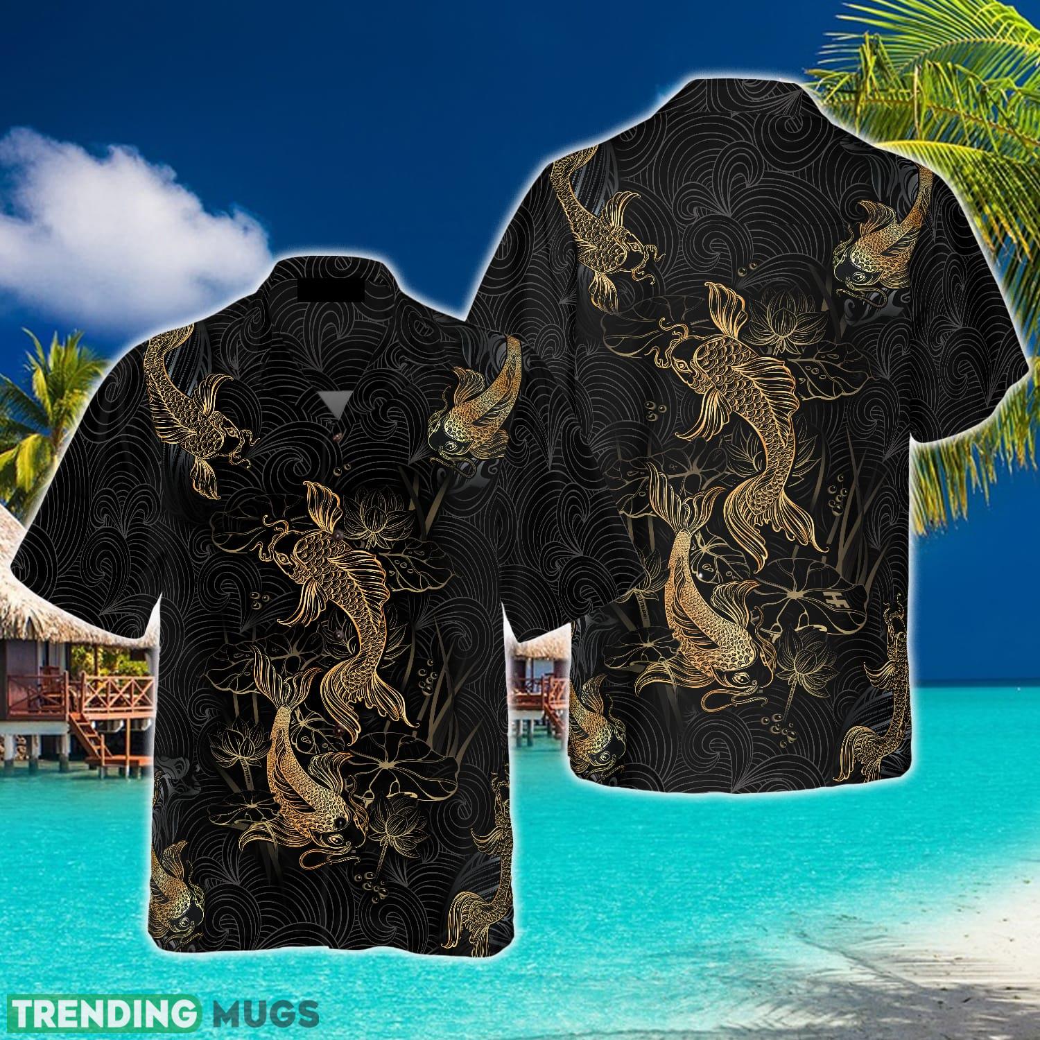 Golden Koi Fish On Waves 3D Hawaiian Shirt Beach Summer For Men And Women Gift Hawaiian Shirt Golden Koi Fish On Waves 3D Hawaiian Shirt Beach Summer For Men And Women Gift Hawaiian Shirt