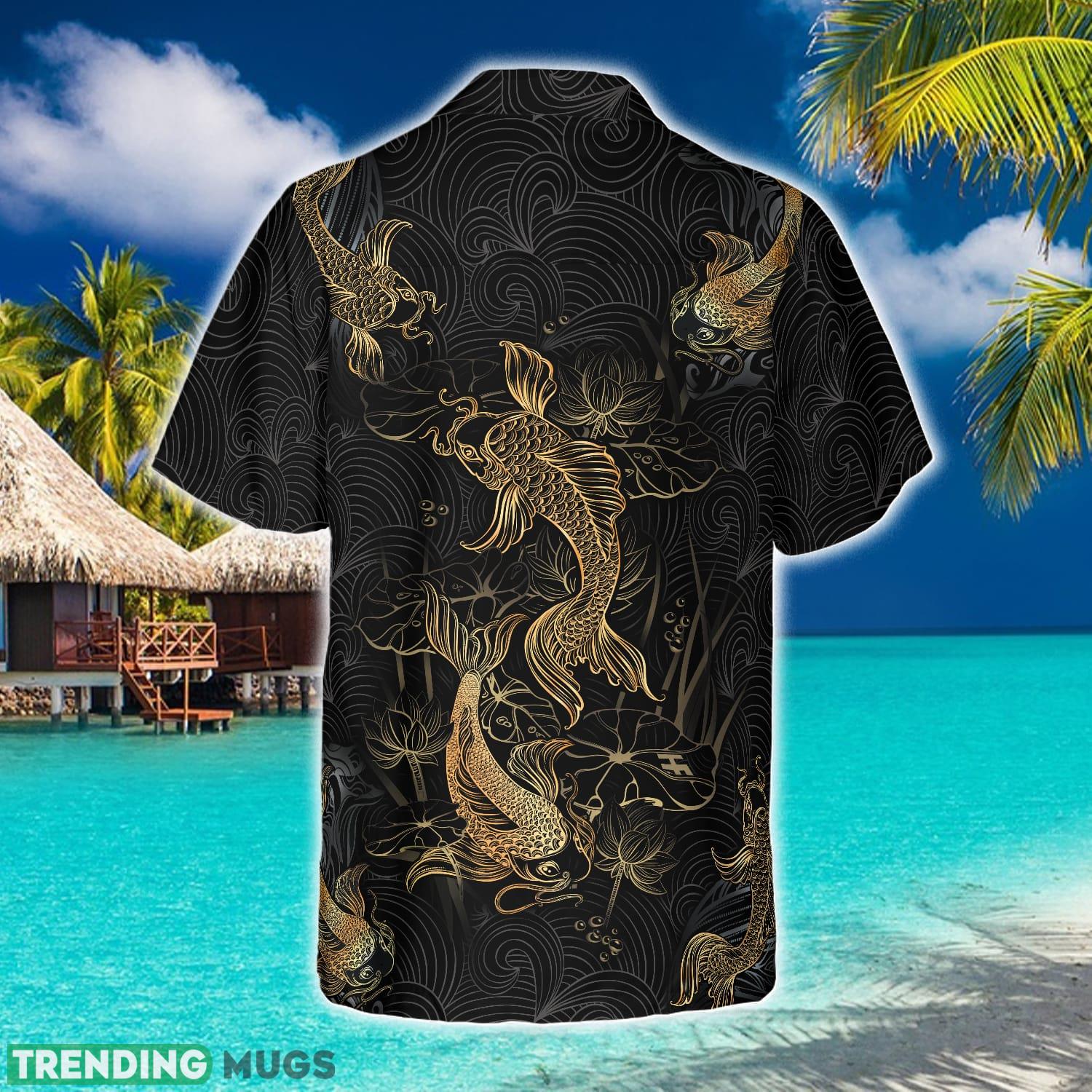 Golden Koi Fish On Waves 3D Hawaiian Shirt Beach Summer For Men And Women Gift - Golden Koi Fish On Waves Hawaiian Shirt_2 Golden Koi Fish On Waves 3D Hawaiian Shirt Beach Summer For Men And Women Gift - Golden Koi Fish On Waves Hawaiian Shirt_2