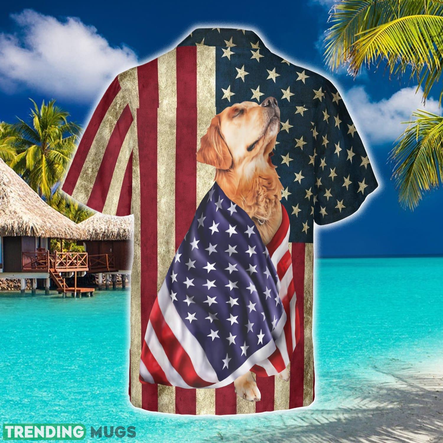 Golden Retriever American Flag Hawaiian Shirt Summer Beach Gift For Men And Women Hawaiian Shirt Golden Retriever American Flag Hawaiian Shirt Summer Beach Gift For Men And Women Hawaiian Shirt