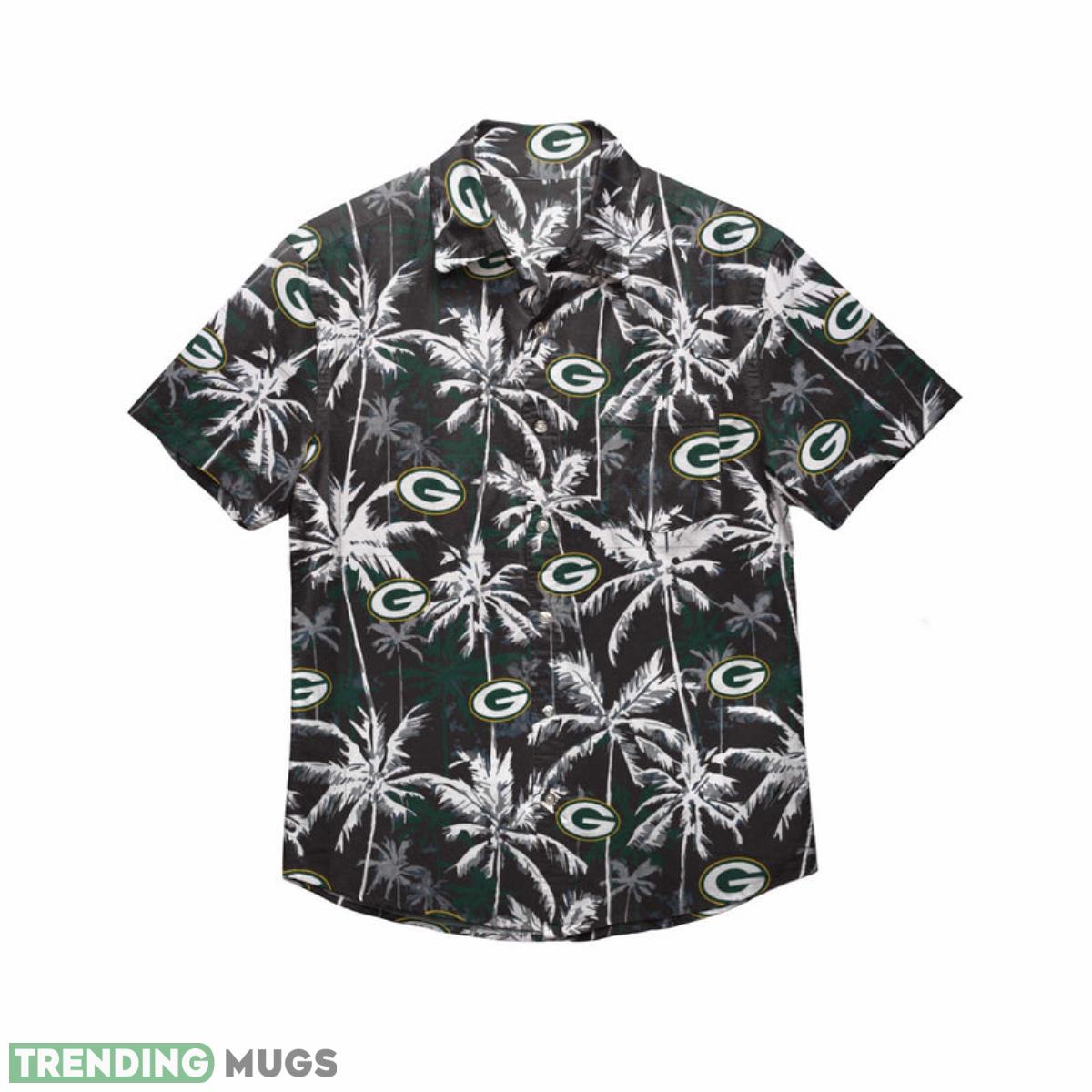 Green Bay Packers NFL Black Floral Button Up Shirt Product Photo 1 Green Bay Packers NFL Black Floral Button Up Shirt Product Photo 1