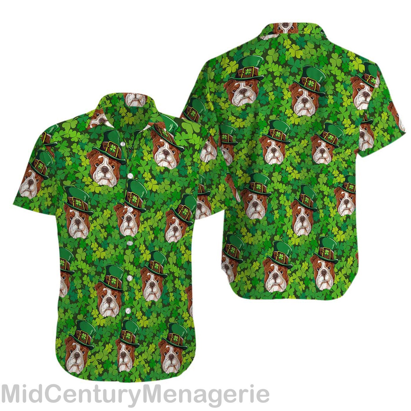 Happy St Patrick's Shirt, Irish English Bulldog Shirt, Lucky Shamrock Shirt, Irish Summer Hawaiian Shirt Hawaiian Shirt Happy St Patrick's Shirt, Irish English Bulldog Shirt, Lucky Shamrock Shirt, Irish Summer Hawaiian Shirt Hawaiian Shirt