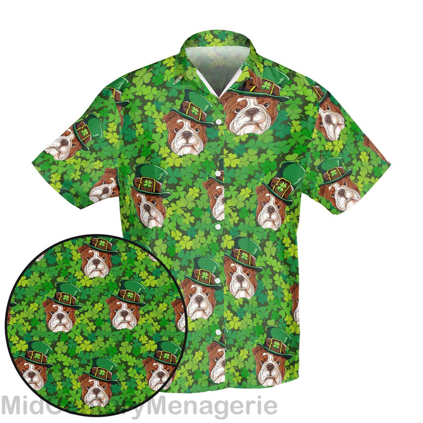 Happy St Patrick's Shirt, Irish English Bulldog Shirt, Lucky Shamrock Shirt, Irish Summer Hawaiian Shirt Hawaiian Shirt Happy St Patrick's Shirt, Irish English Bulldog Shirt, Lucky Shamrock Shirt, Irish Summer Hawaiian Shirt Hawaiian Shirt