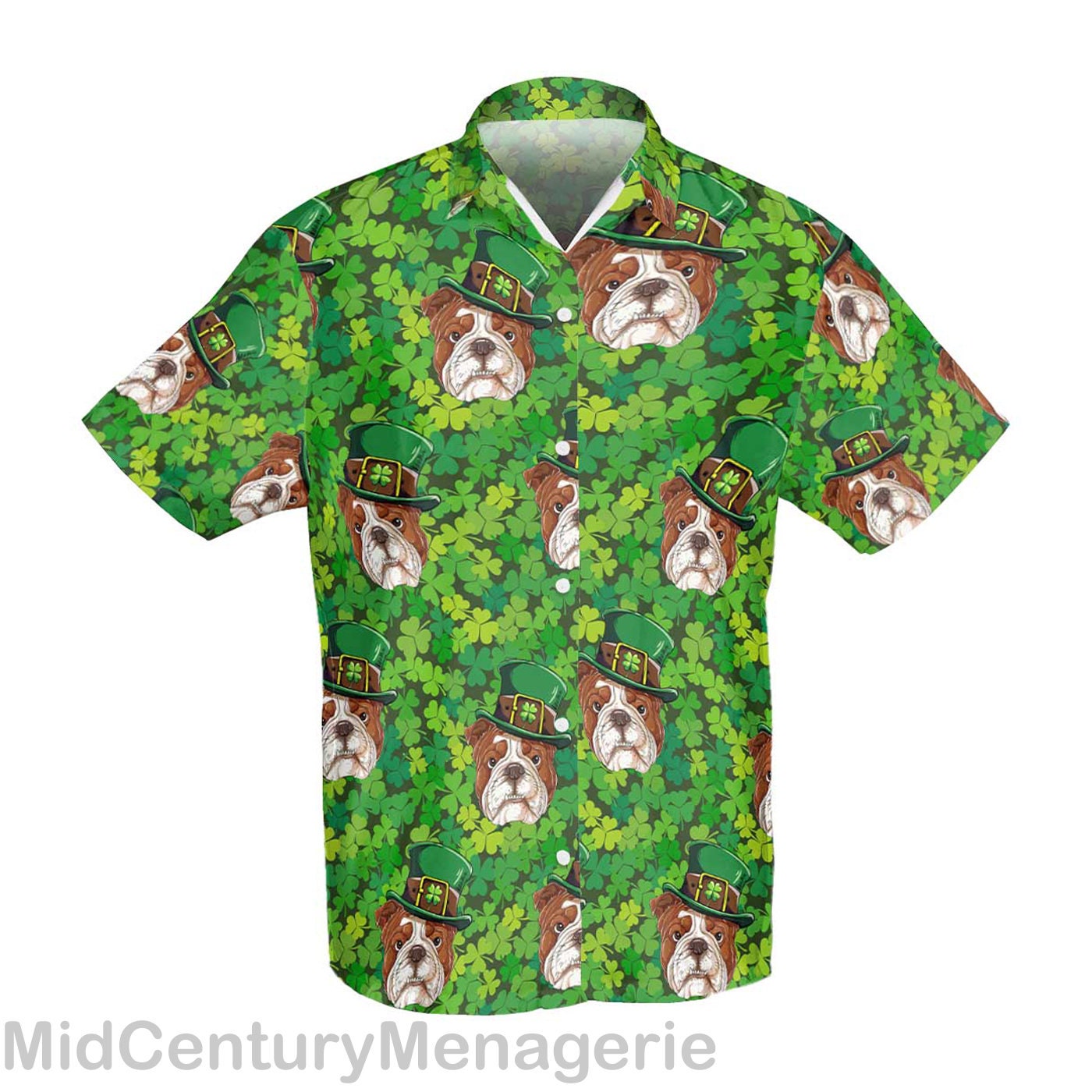 Happy St Patrick's Shirt, Irish English Bulldog Shirt, Lucky Shamrock Shirt, Irish Summer Hawaiian Shirt Hawaiian Shirt Happy St Patrick's Shirt, Irish English Bulldog Shirt, Lucky Shamrock Shirt, Irish Summer Hawaiian Shirt Hawaiian Shirt