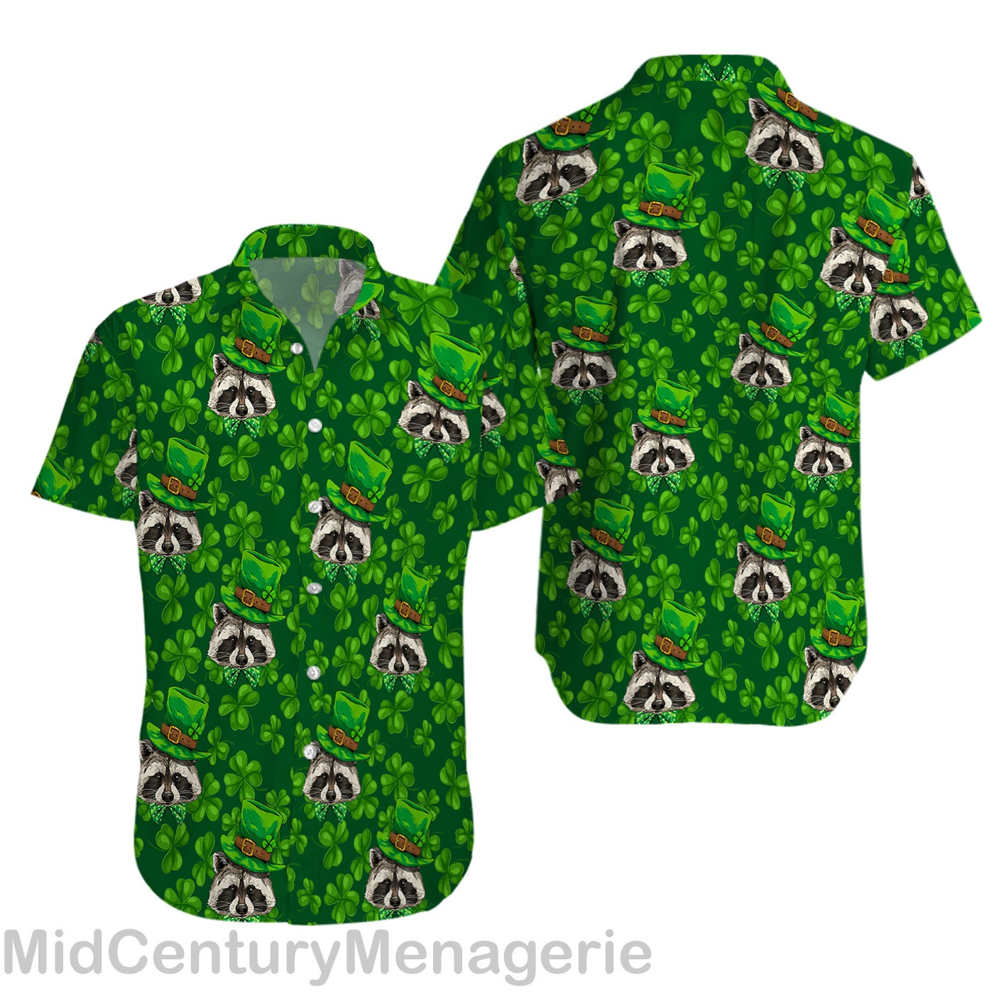 Happy St Patrick's Shirt, Irish Raccoon Shirt, Lucky Shamrock Shirt, Irish Summer Style 1 Hawaiian Shirt Hawaiian Shirt Happy St Patrick's Shirt, Irish Raccoon Shirt, Lucky Shamrock Shirt, Irish Summer Style 1 Hawaiian Shirt Hawaiian Shirt