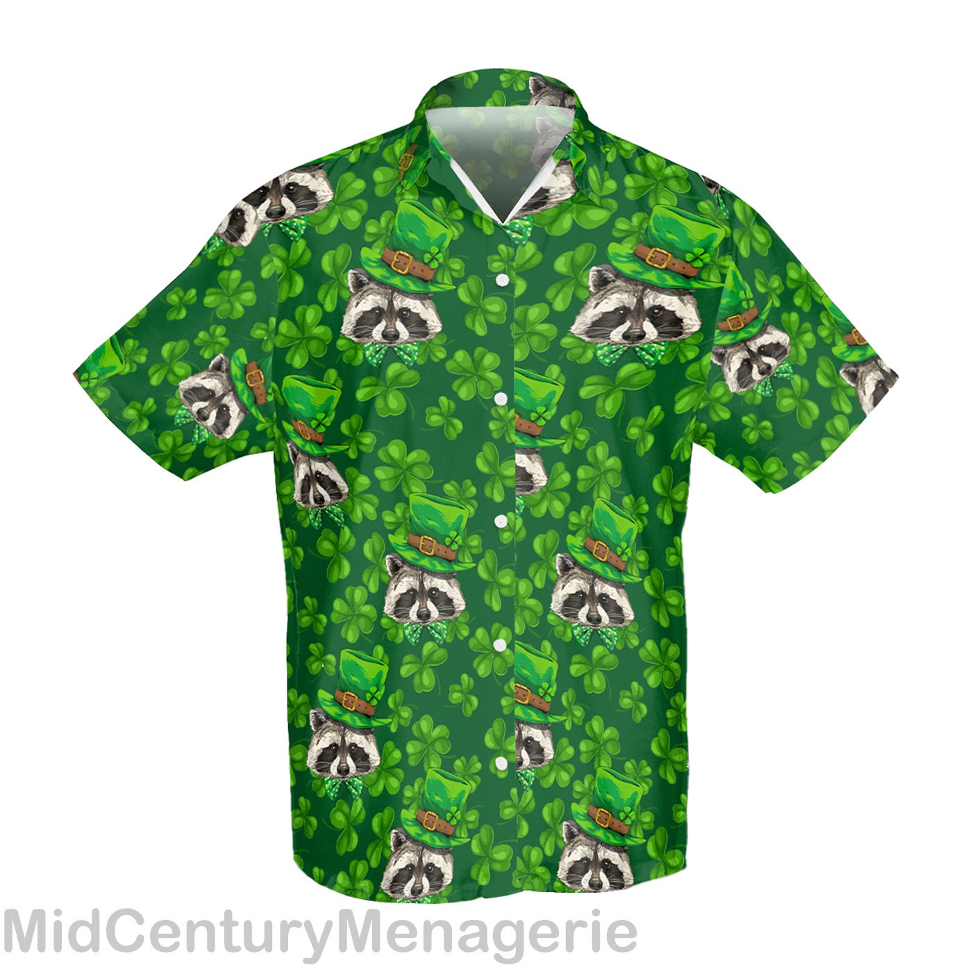 Happy St Patrick's Shirt, Irish Raccoon Shirt, Lucky Shamrock Shirt, Irish Summer Style 1 Hawaiian Shirt Hawaiian Shirt Happy St Patrick's Shirt, Irish Raccoon Shirt, Lucky Shamrock Shirt, Irish Summer Style 1 Hawaiian Shirt Hawaiian Shirt