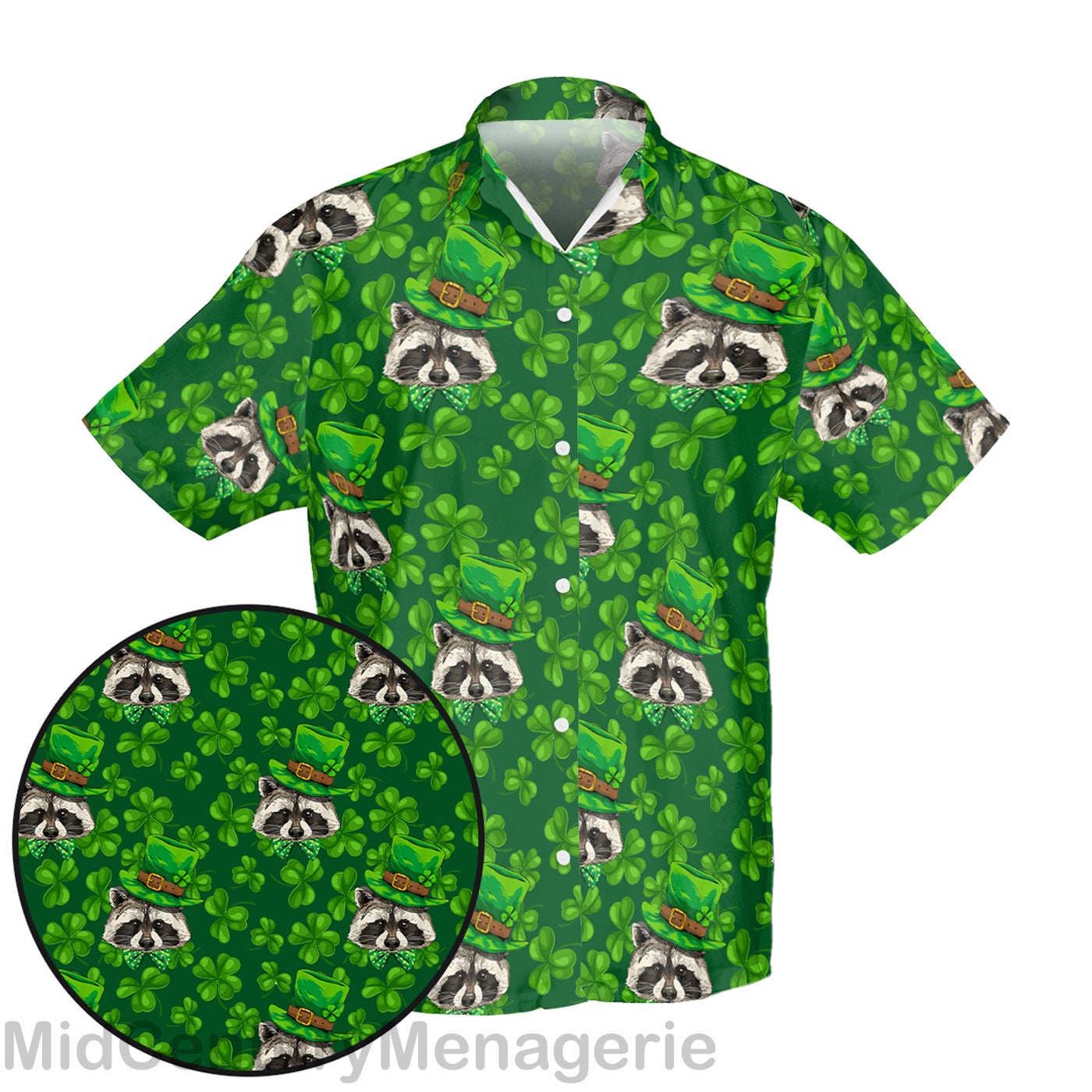 Happy St Patrick's Shirt, Irish Raccoon Shirt, Lucky Shamrock Shirt, Irish Summer Style 1 Hawaiian Shirt Hawaiian Shirt Happy St Patrick's Shirt, Irish Raccoon Shirt, Lucky Shamrock Shirt, Irish Summer Style 1 Hawaiian Shirt Hawaiian Shirt