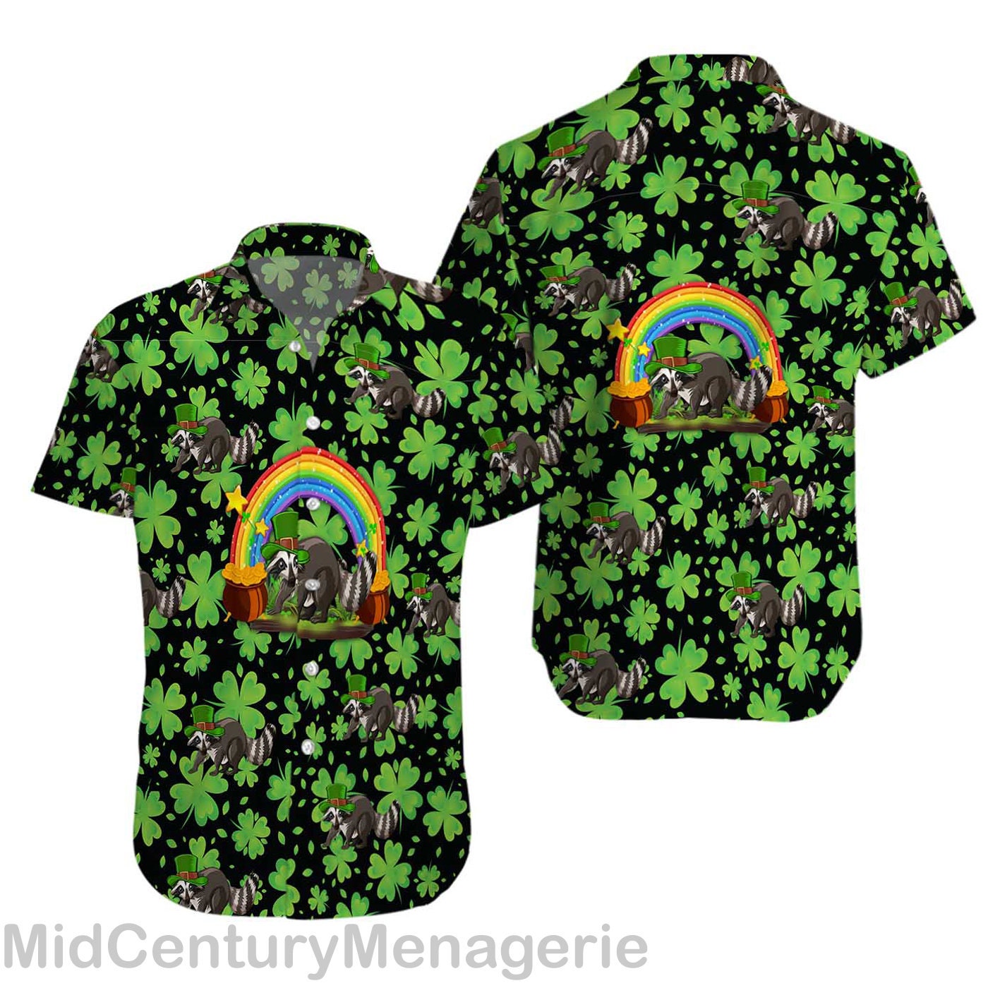 Happy St Patrick's Shirt, Irish Raccoon Shirt, Lucky Shamrock Shirt, Irish Summer Style 8 Hawaiian Shirt Hawaiian Shirt Happy St Patrick's Shirt, Irish Raccoon Shirt, Lucky Shamrock Shirt, Irish Summer Style 8 Hawaiian Shirt Hawaiian Shirt