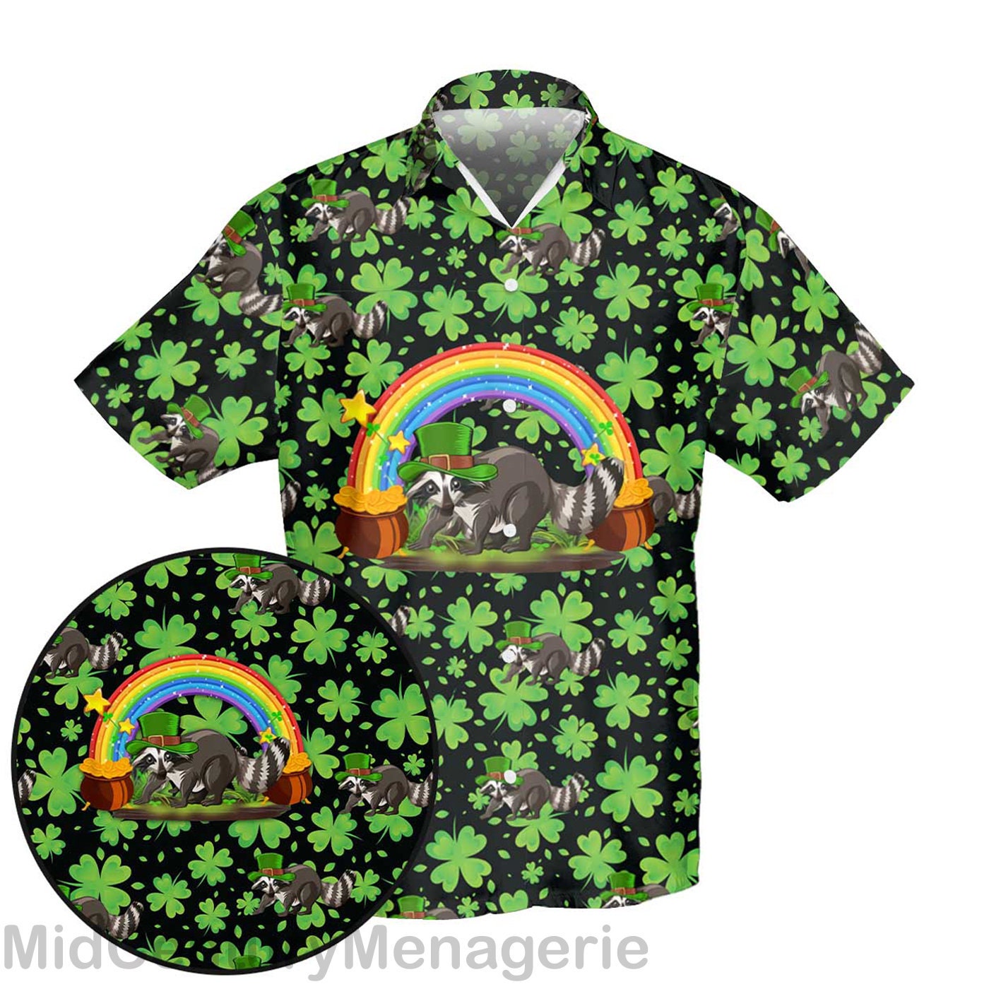 Happy St Patrick's Shirt, Irish Raccoon Shirt, Lucky Shamrock Shirt, Irish Summer Style 8 Hawaiian Shirt Hawaiian Shirt Happy St Patrick's Shirt, Irish Raccoon Shirt, Lucky Shamrock Shirt, Irish Summer Style 8 Hawaiian Shirt Hawaiian Shirt